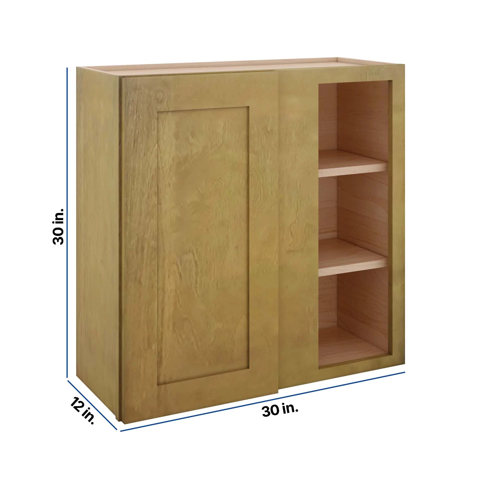 Modernform Cabinet Natural Shaker 30" W X 30" H X 12" D Single Door Blind Corner Wall Cabinet