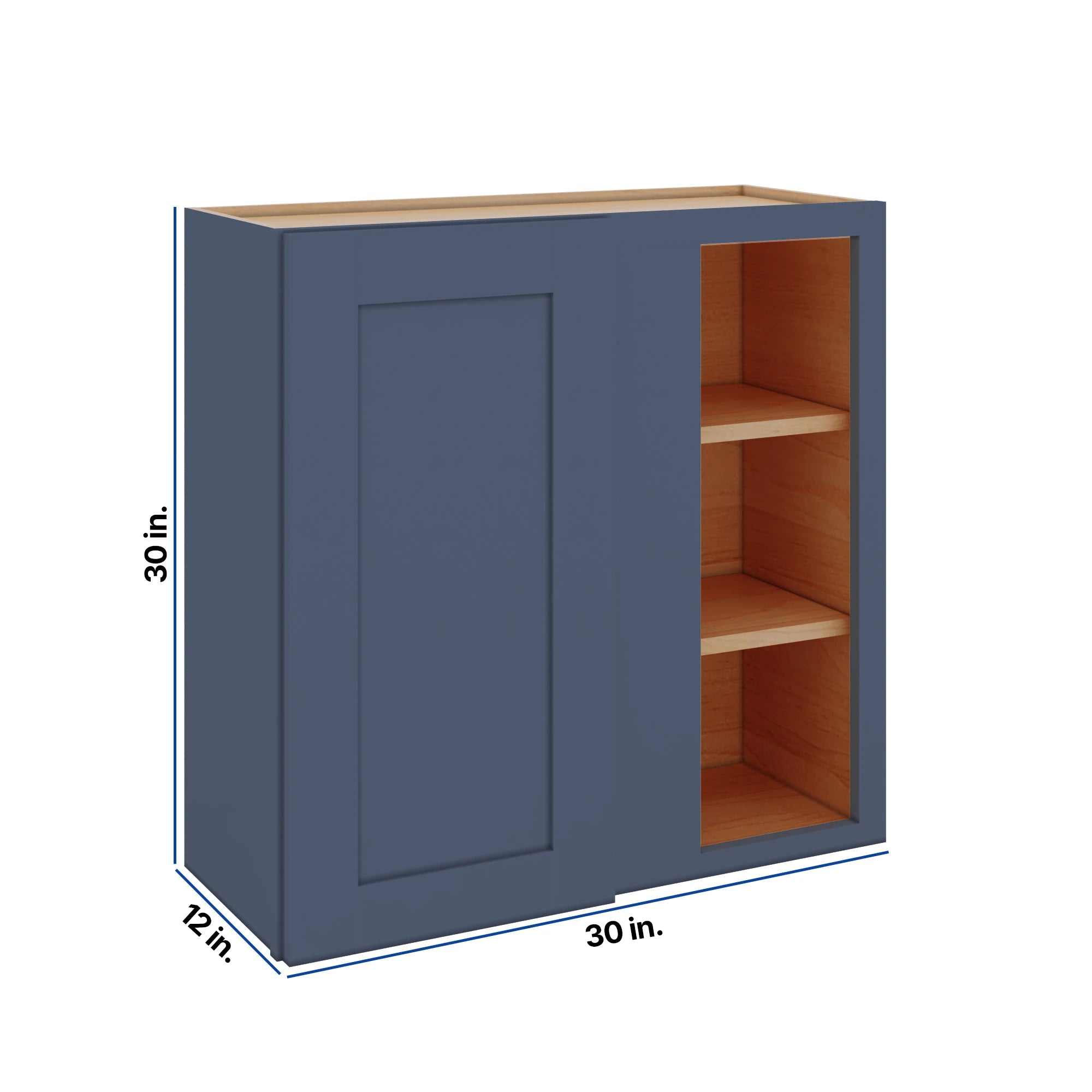 Modernform Cabinet Signature Blue 30" W X 30" H X 12" D Single Door Blind Corner Wall Cabinet