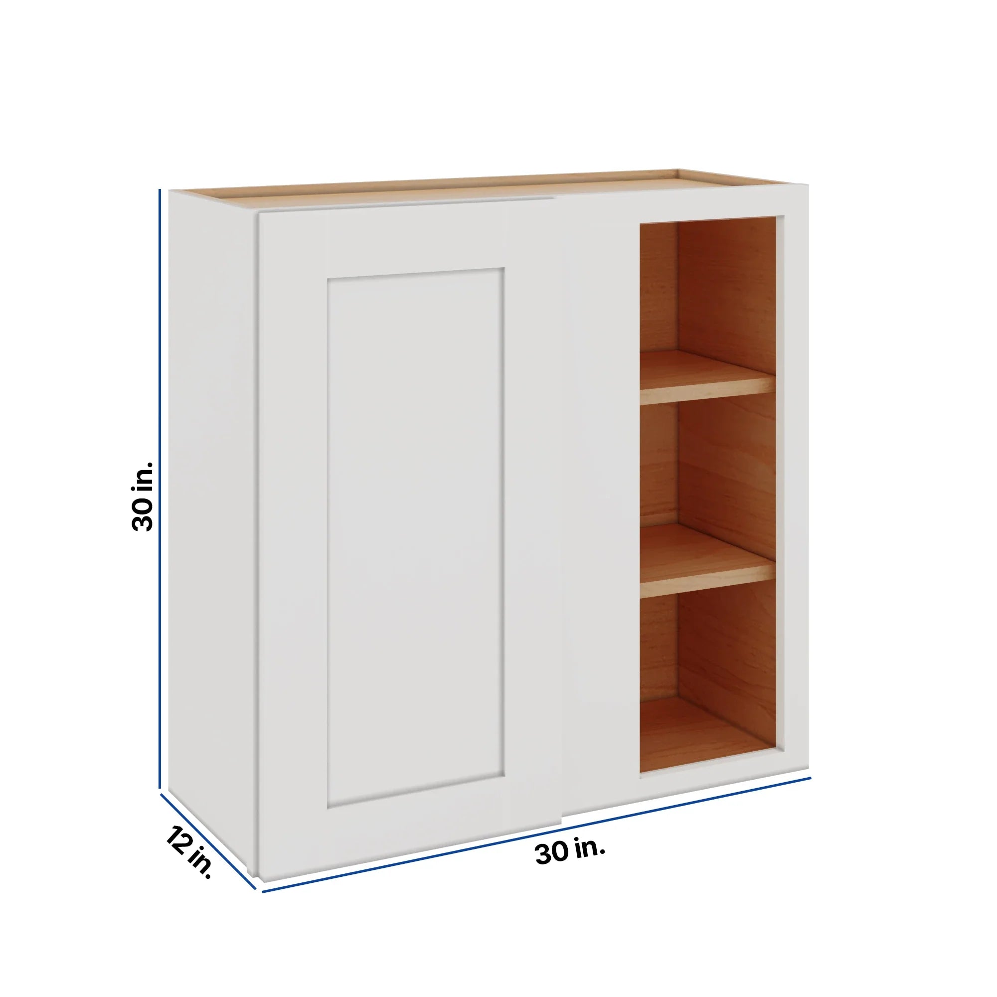 Modernform Cabinet White Shaker 30" W X 30" H X 12" D Single Door Blind Corner Wall Cabinet