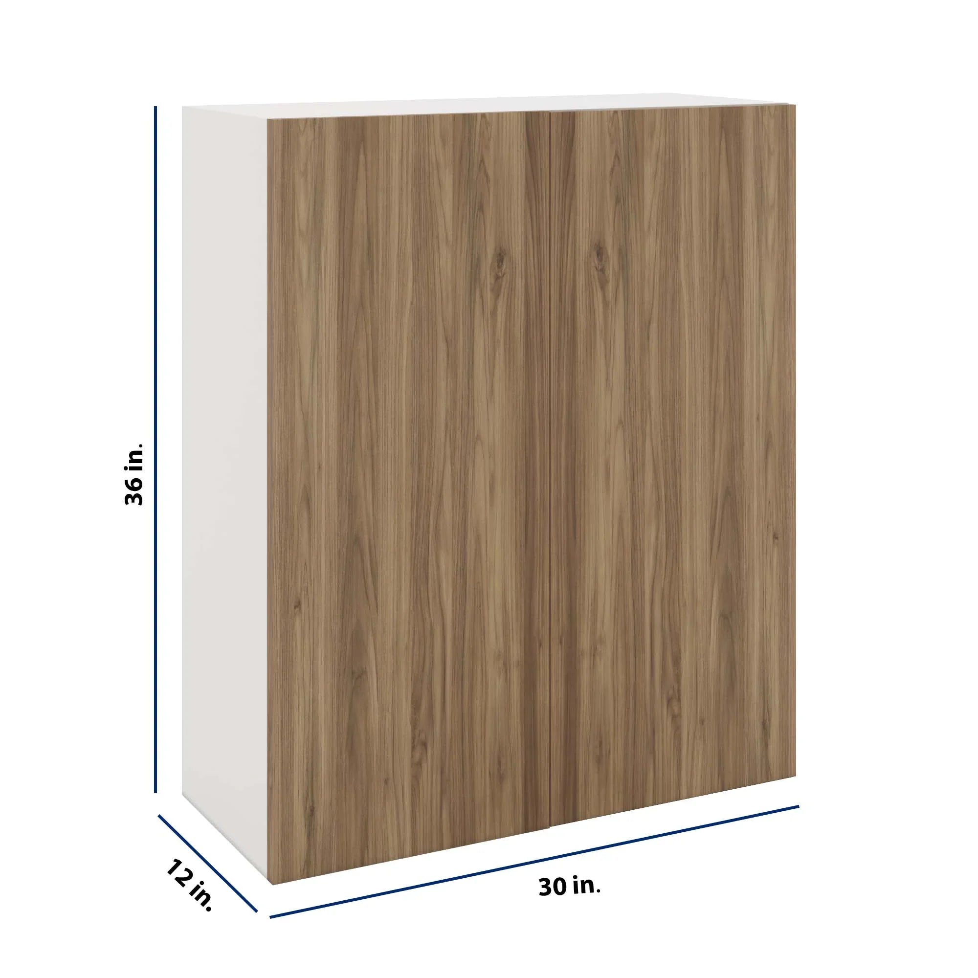 Modernform Cabinet Walnut 30" W X 36" H X 12" D Single Door Blind Corner Wall Cabinet