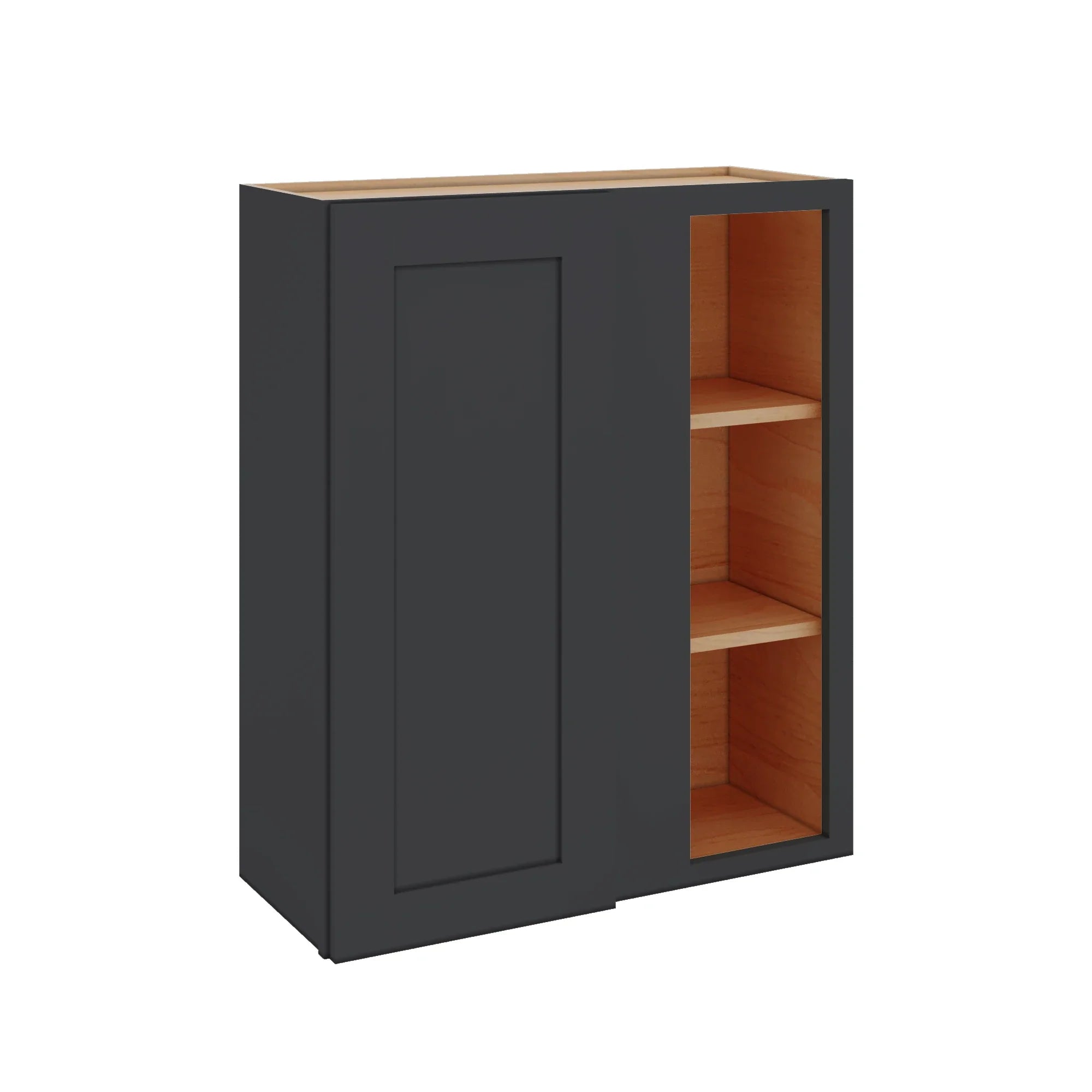 Modernform Cabinet Onyx Black Shaker 30" W X 36" H X 12" D Single Door Blind Corner Wall Cabinet
