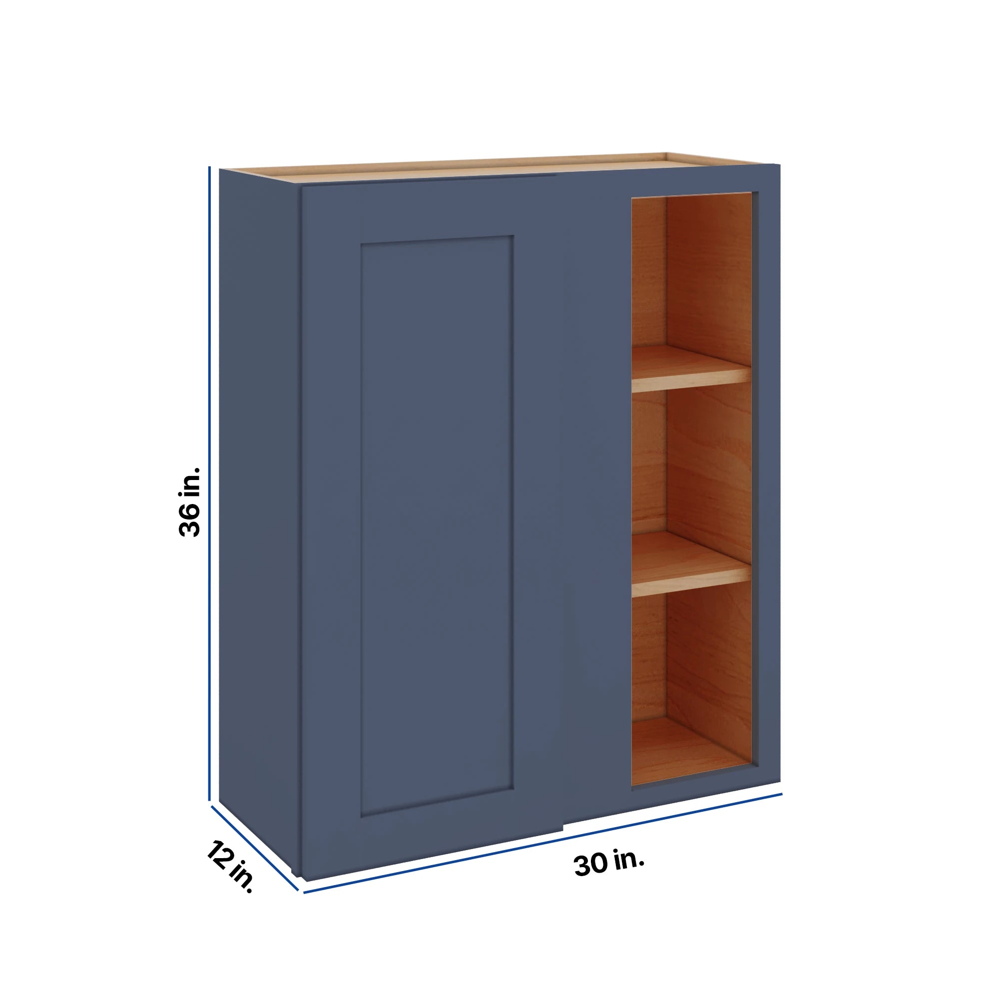 Modernform Cabinet Signature Blue 30" W X 36" H X 12" D Single Door Blind Corner Wall Cabinet