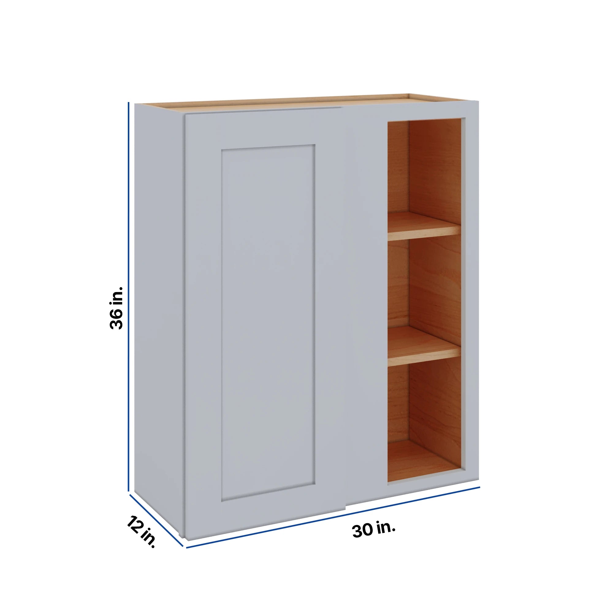 Modernform Cabinet Grey Shaker 30" W X 36" H X 12" D Single Door Blind Corner Wall Cabinet