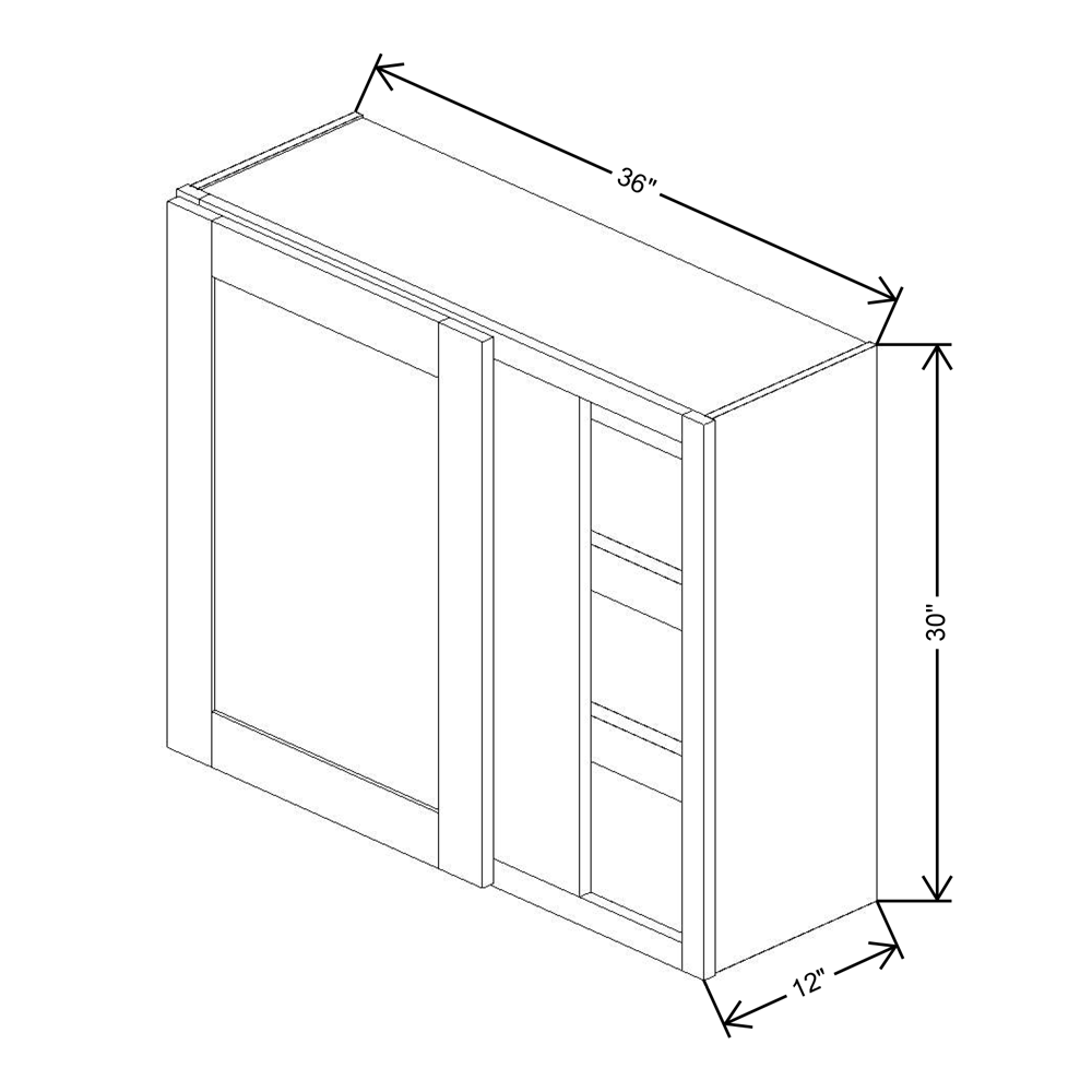 Fabuwood Allure Galaxy Dove 36"W X 30"H  Single Door Blind Wall