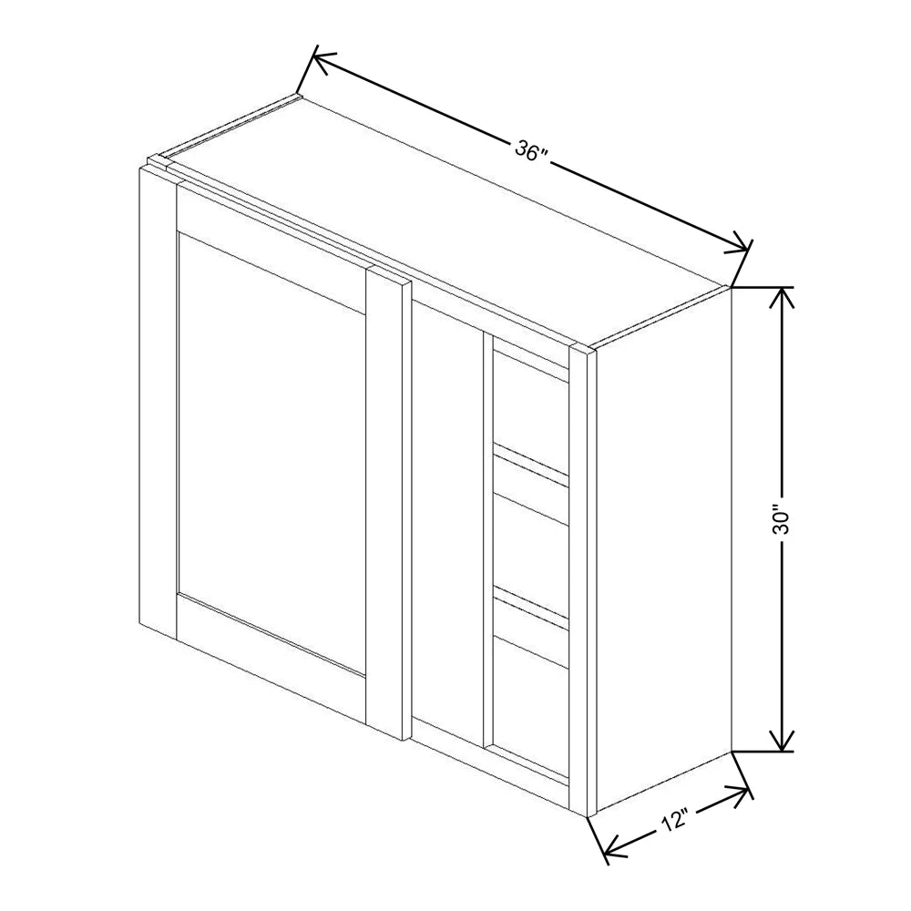 Fabuwood Allure Luna Desert Oak 36" TO 39" W X 30" H X 12" D Single Door Blind Corner Wall Cabinet