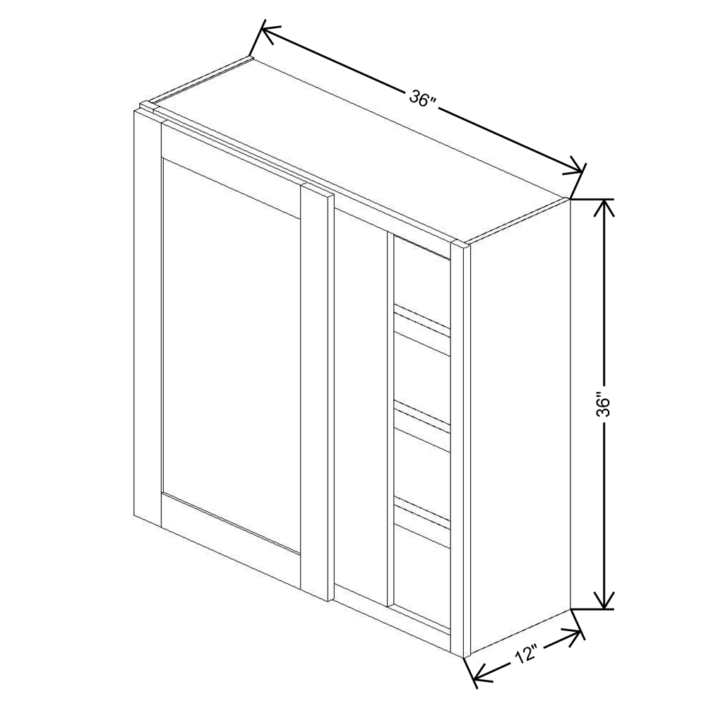 Fabuwood Allure Galaxy Frost 36"W X 36"H  Single Door Blind Wall