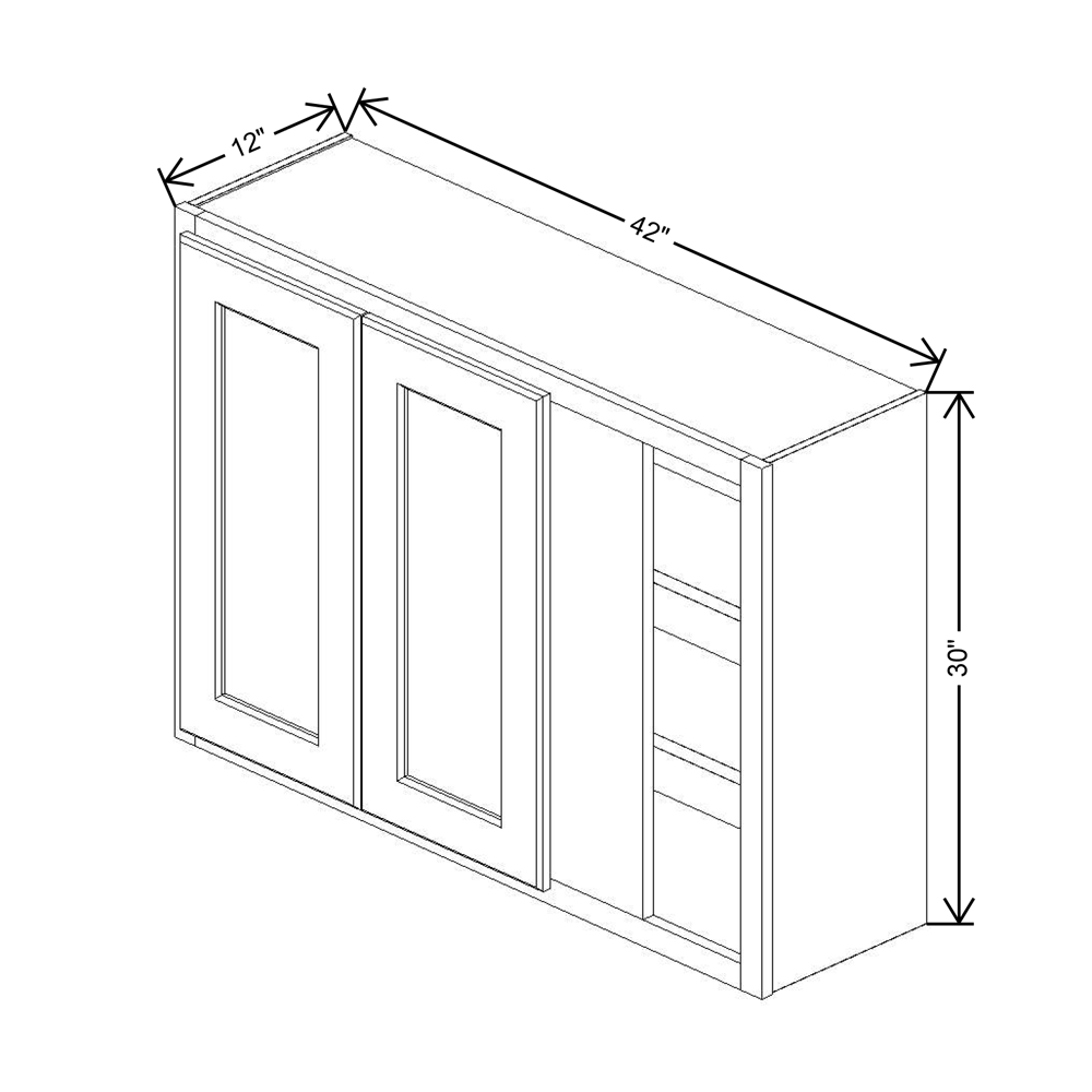 Fabuwood Quest Metro Frost 30"H Double Door Blind Wall