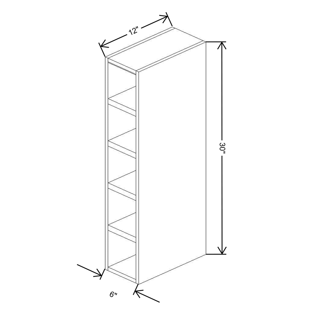 Fabuwood Illume Catalina Bianco Gloss 06" W X 30" H X 12" D Wall Wine Cube