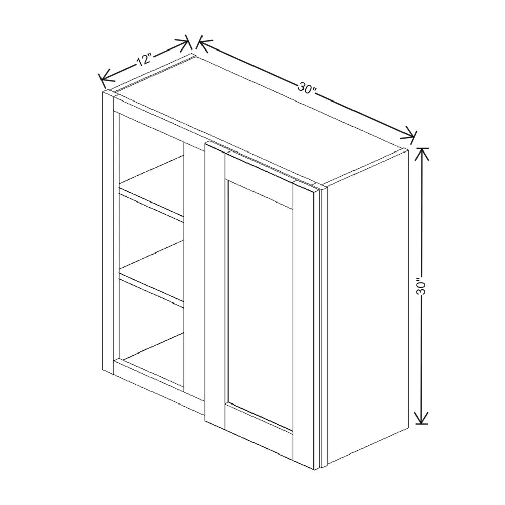 J&K Charcoal E2 Blind Wall Cabinet - 30" W x 30" H