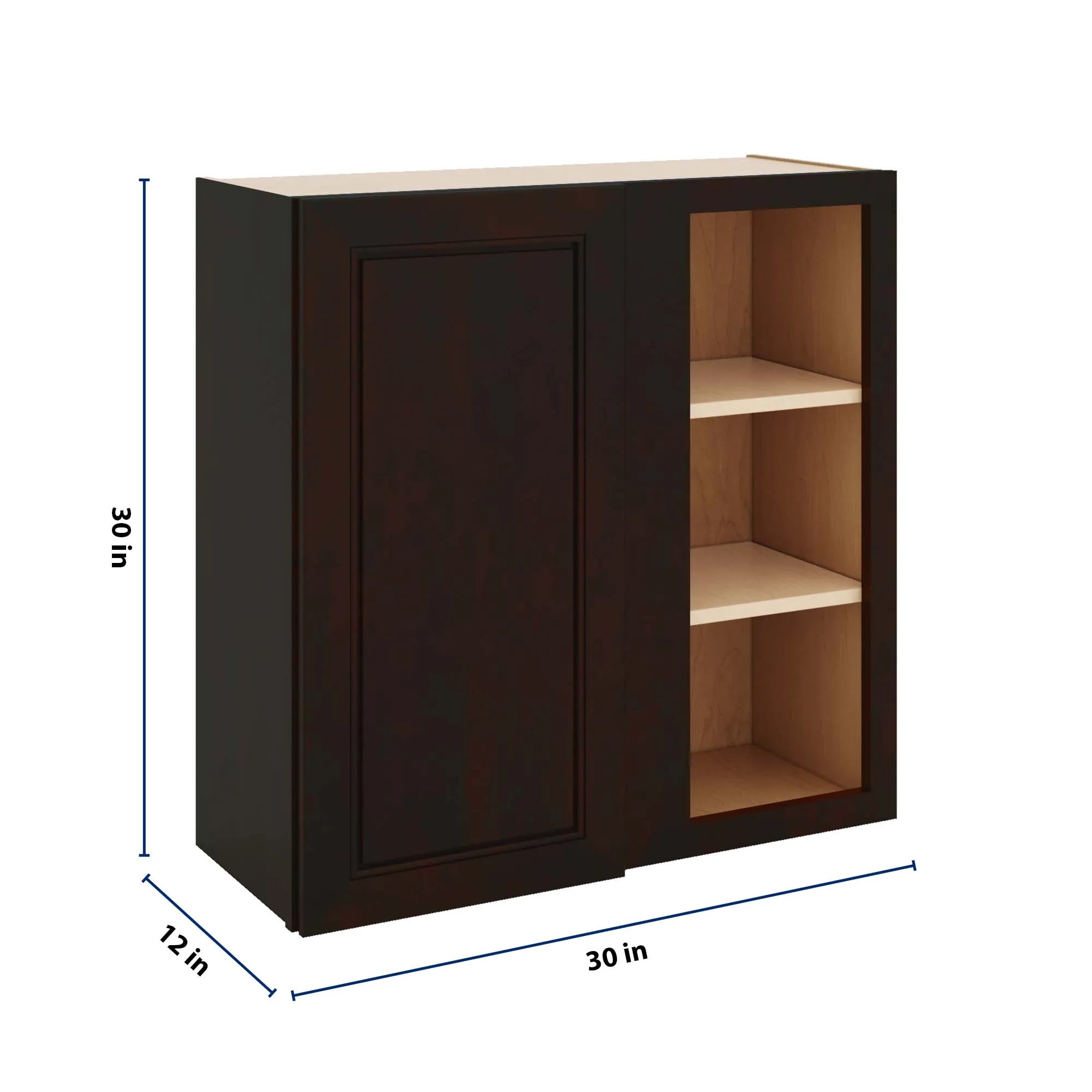 J&K Espresso K8 Blind Wall Cabinet - 30" W x 30" H
