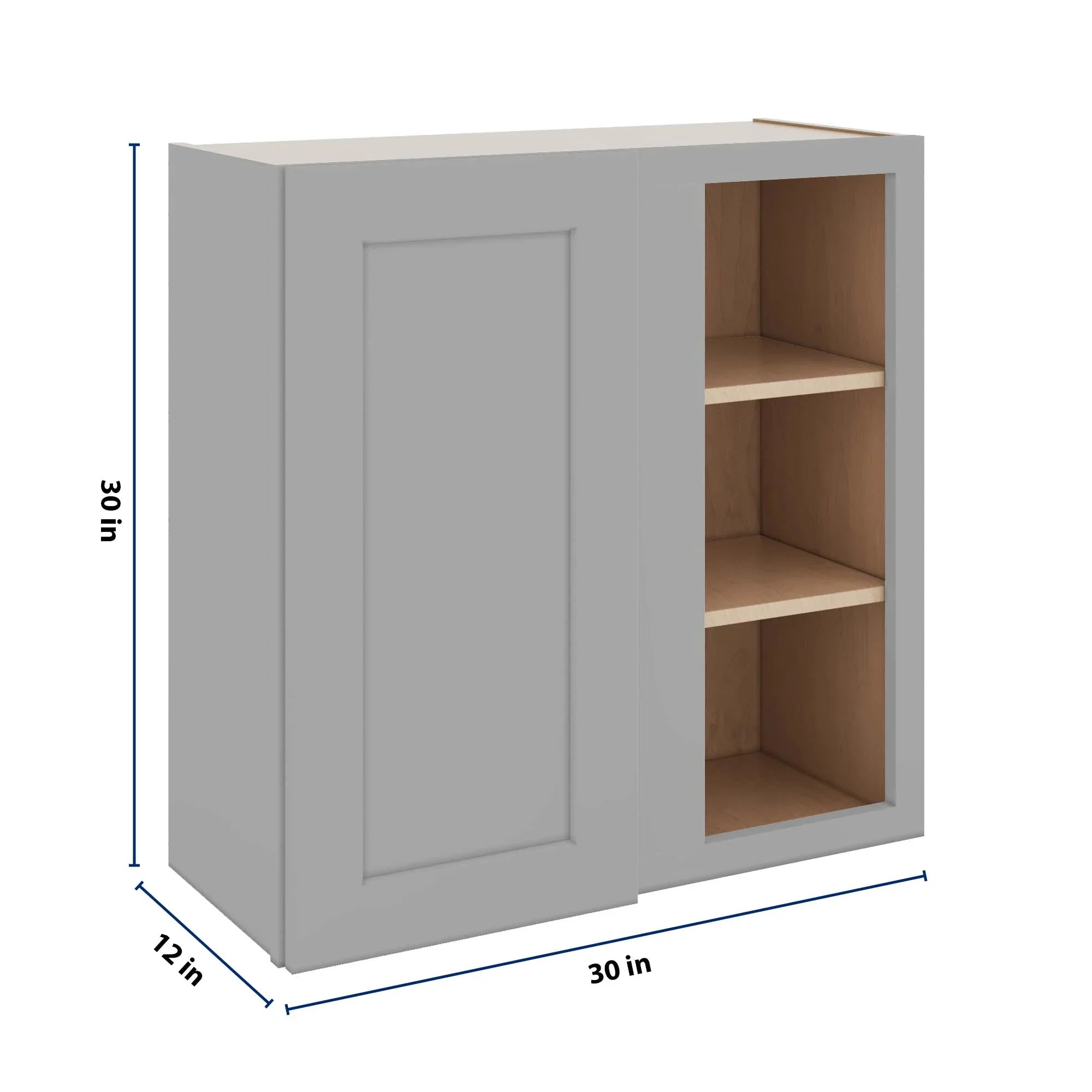 J&K Castle Grey S5 Blind Wall Cabinet - 30" W x 30" H