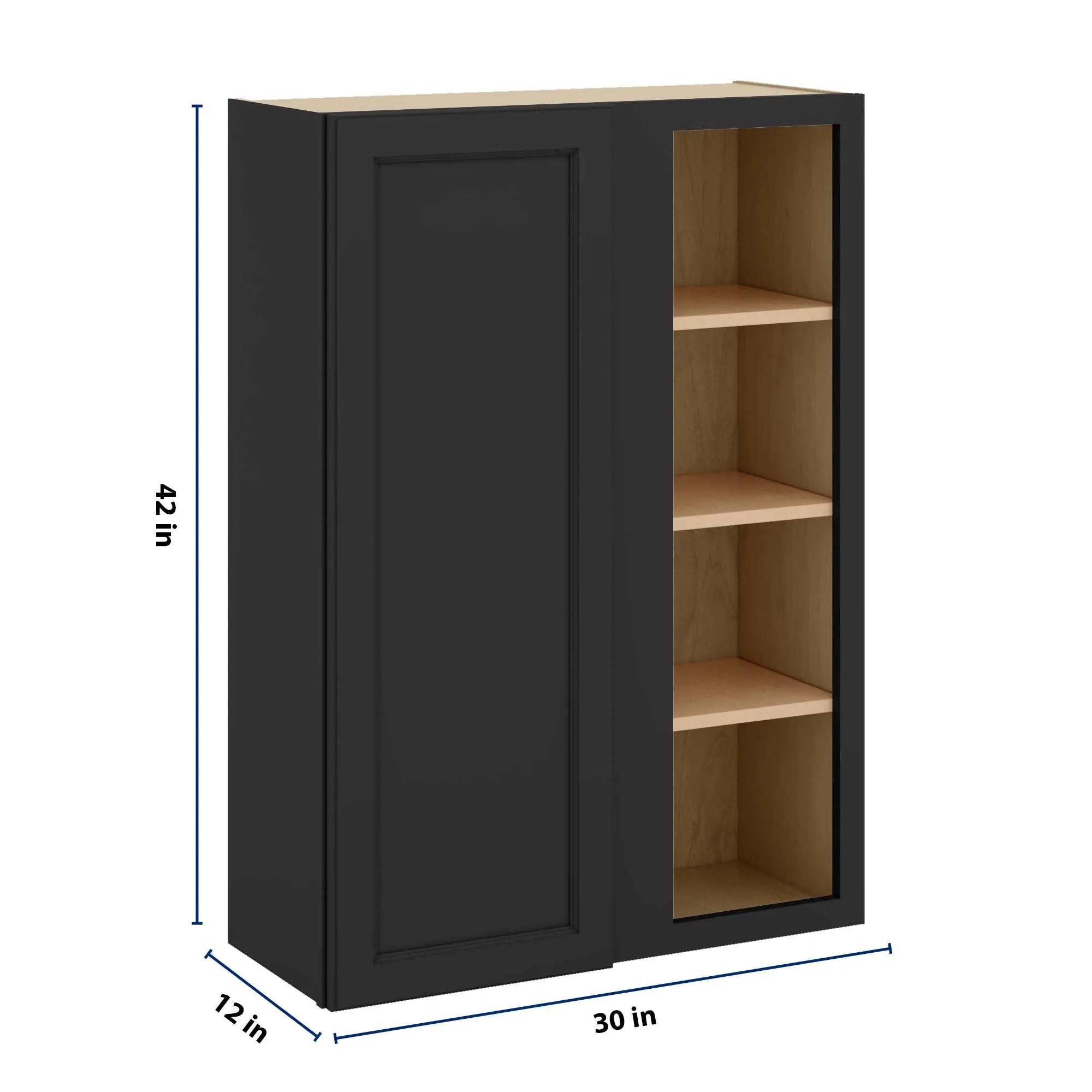 J&K Charcoal E2 Blind Wall Cabinet - 30" W x 42" H
