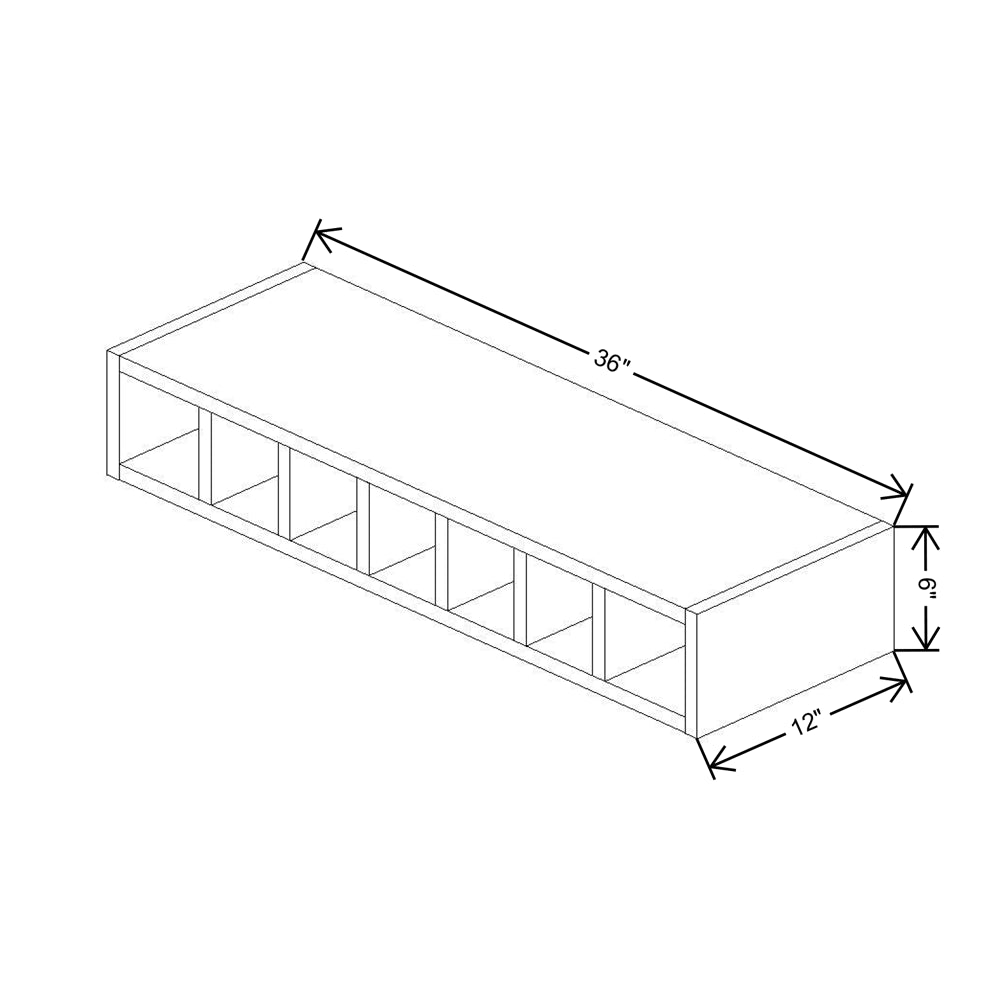 Cubitac Prestige Newport Latte 36"W X 6"H Wine Cubby {Horizontal}