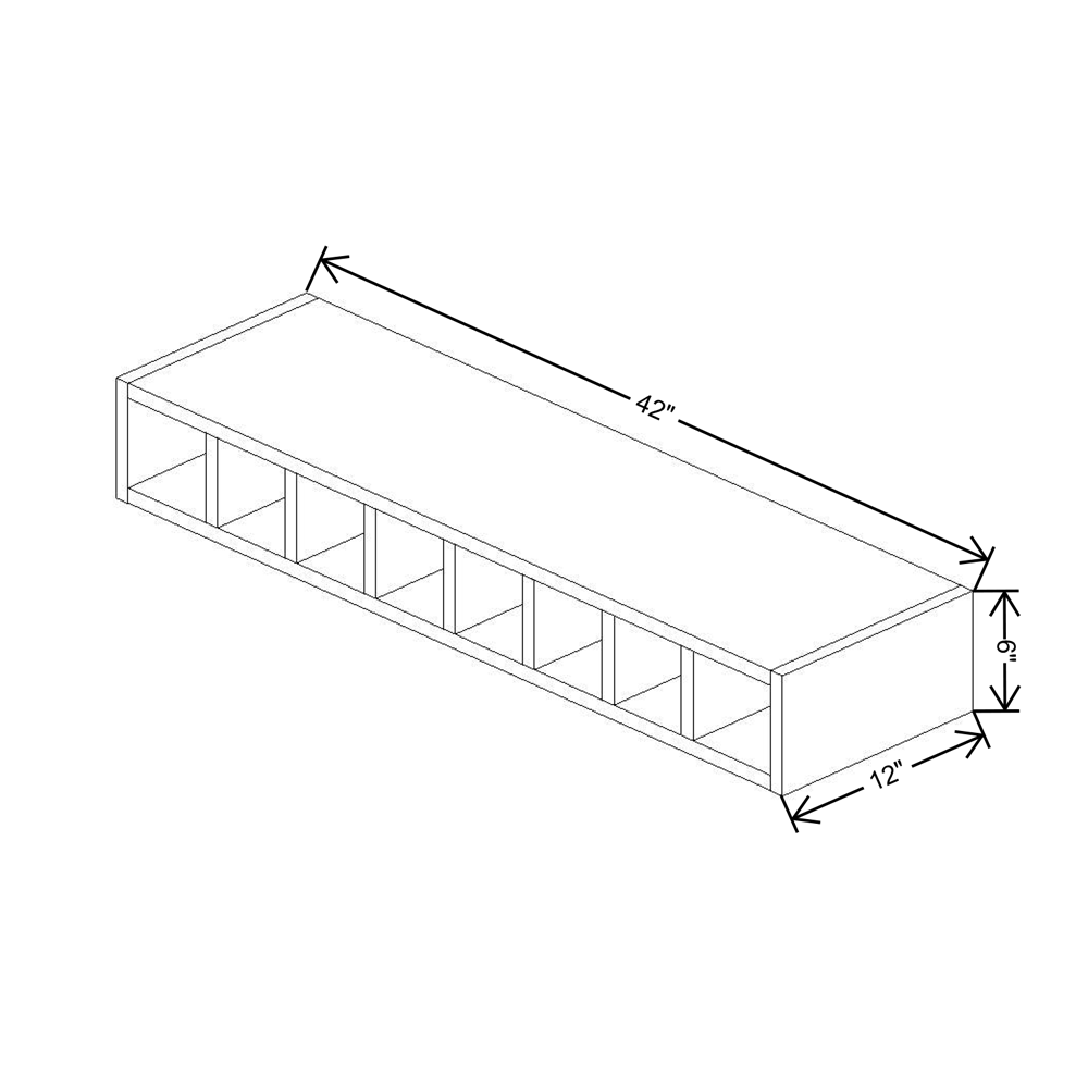 Cubitac Imperial Madison Hazelnut Wine Cubby 42"W {Horizontal}