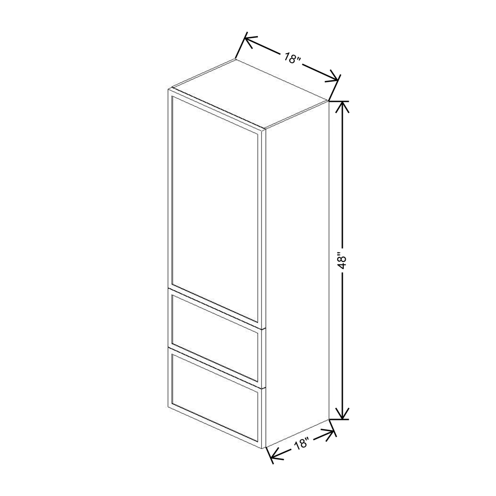 Cubitac Imperial Madison Dusk 18"W X 48"H Wall Top of Counter