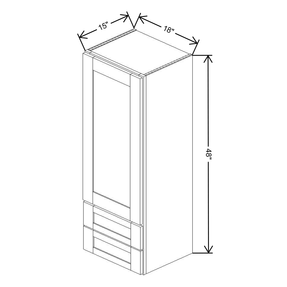 Fabuwood Allure Luna Kona 18"W x 48" Wall w/Drawers