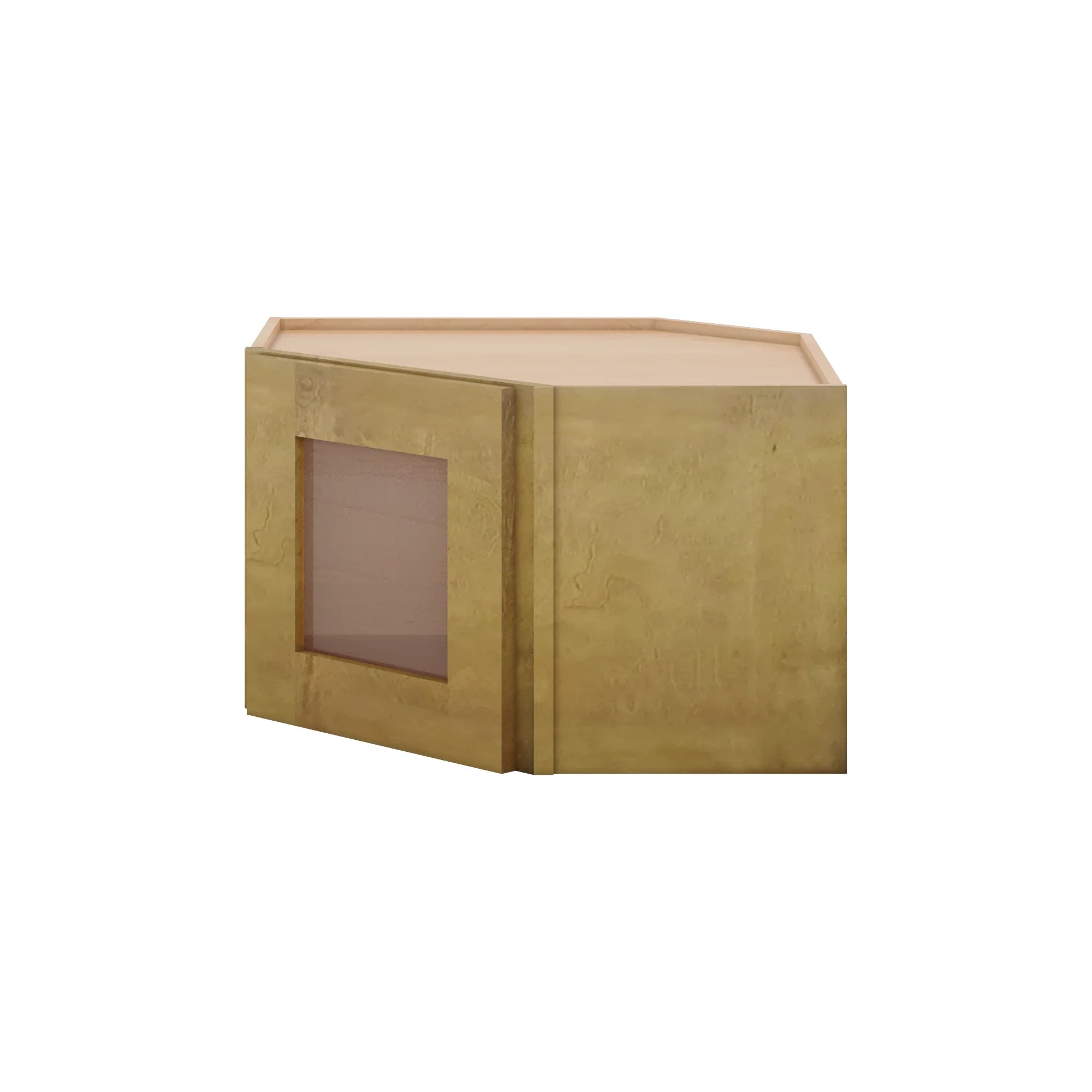 Modernform Cabinet Natural Shaker 24" W X 15" H X 12" D Diagonal Corner Glass Door Wall Cabinet