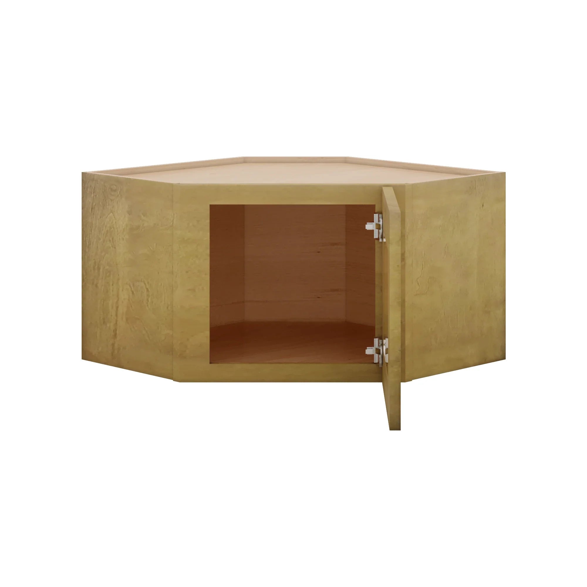 Modernform Cabinet Natural Shaker 24" W X 15" H X 12" D Diagonal Corner Glass Door Wall Cabinet