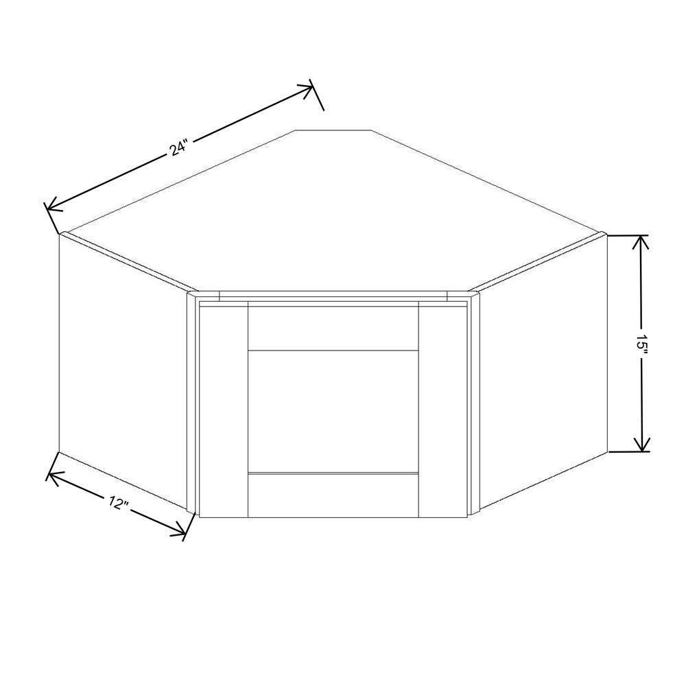 Fabuwood Allure Luna Kona 24"W X 15"H   Diagonal Corner Wall