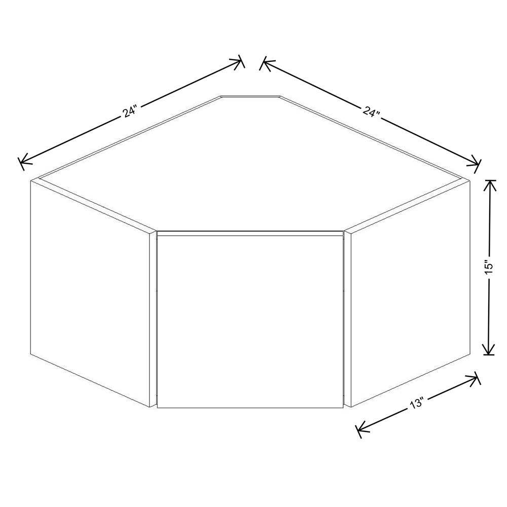 Fabuwood Illume Tuscany Olmo 3  15"H Diagonal Corner Wall