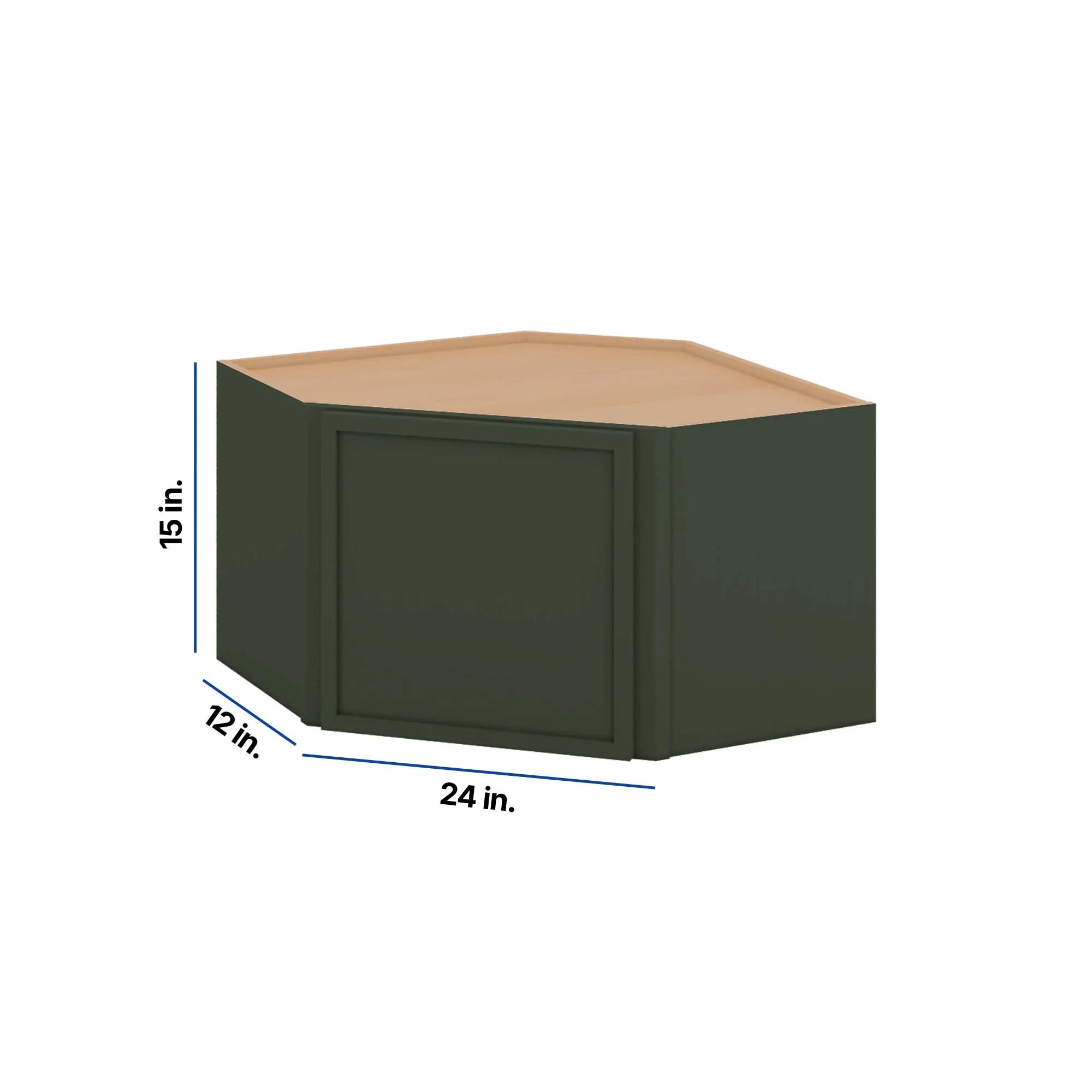Modernform Cabinet Slim Sage Green 24" W X 15" H X 12" D Diagonal Corner Wall Cabinet