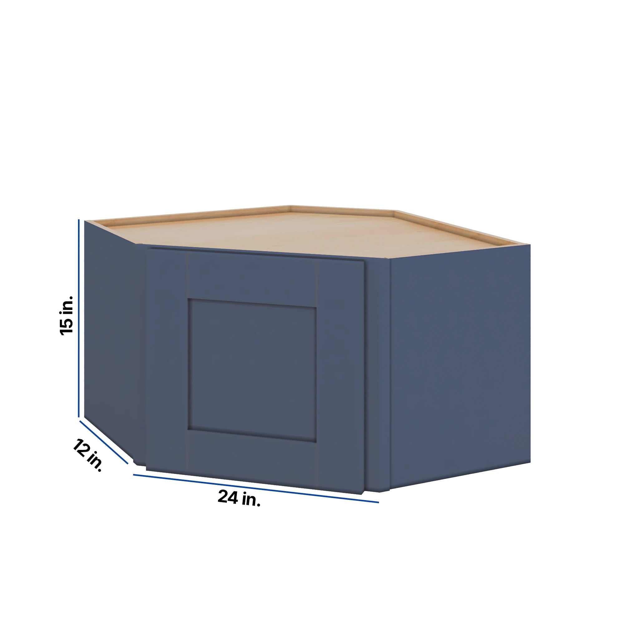 Modernform Cabinet Signature Blue 24" W X 15" H X 12" D Diagonal Corner Wall Cabinet