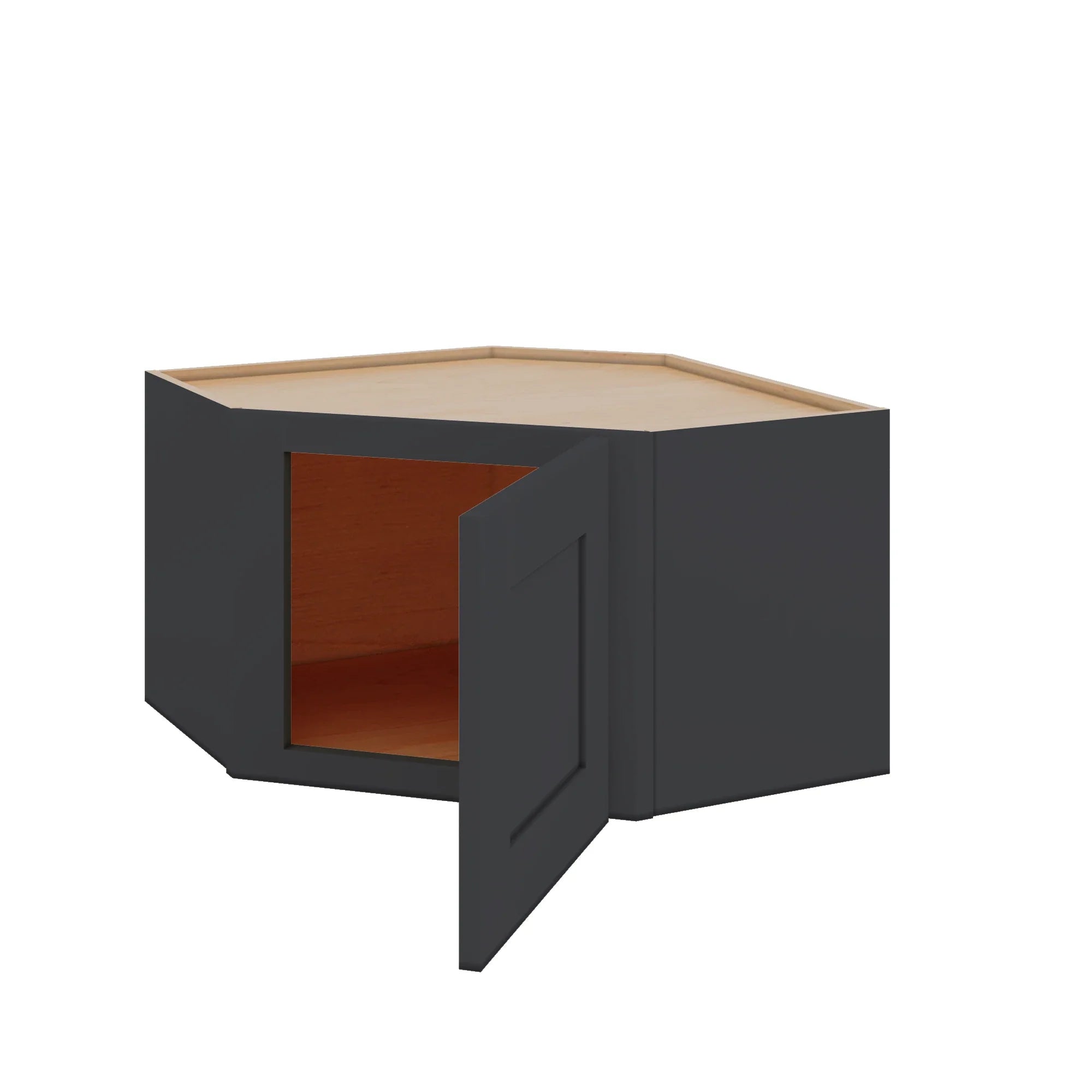 Modernform Cabinet Onyx Black Shaker 24" W X 15" H X 12" D Diagonal Corner Wall Cabinet