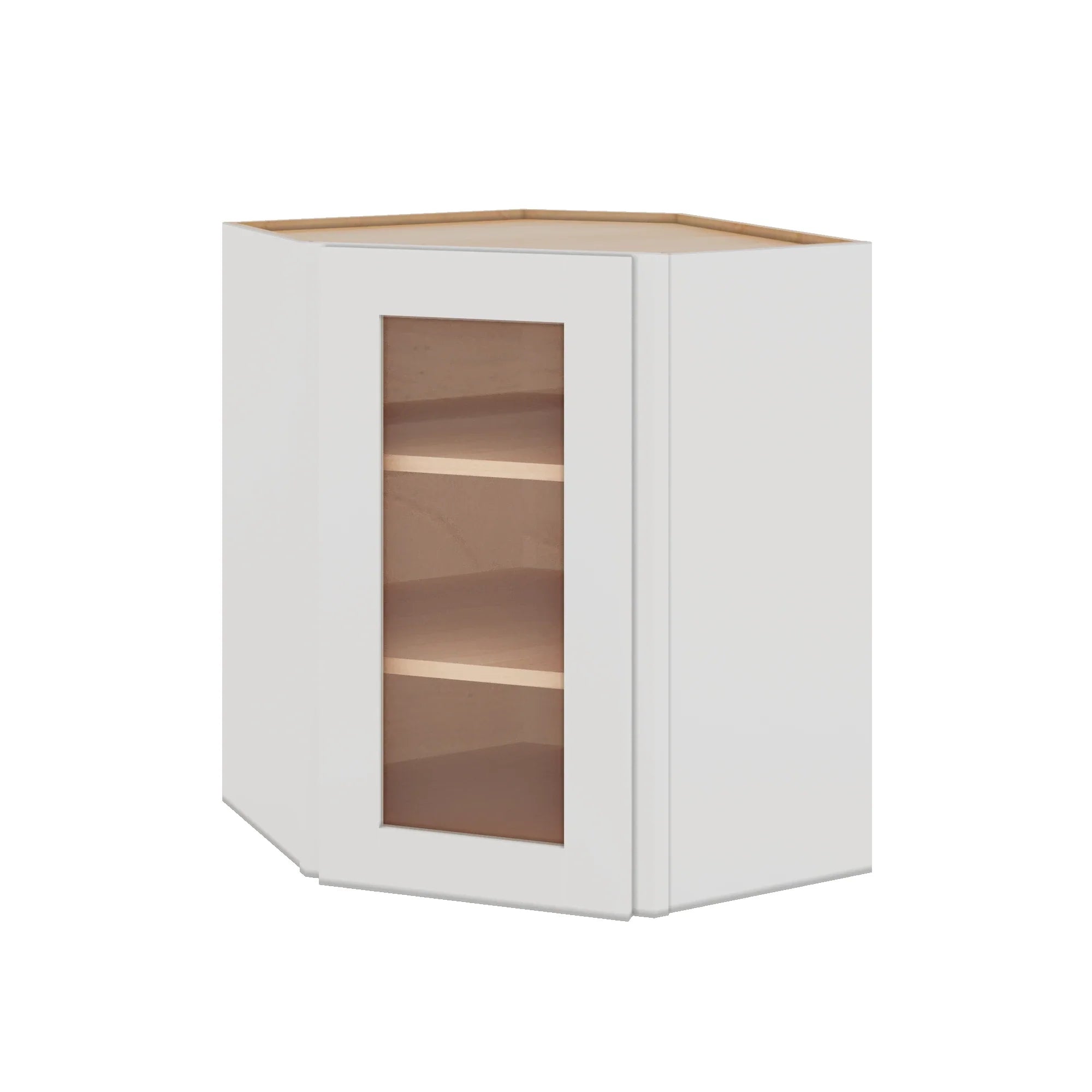 Modernform Cabinet White Shaker 24" W X 30" H X 12" D Wall Diagonal Corner Glass Door Cabinet