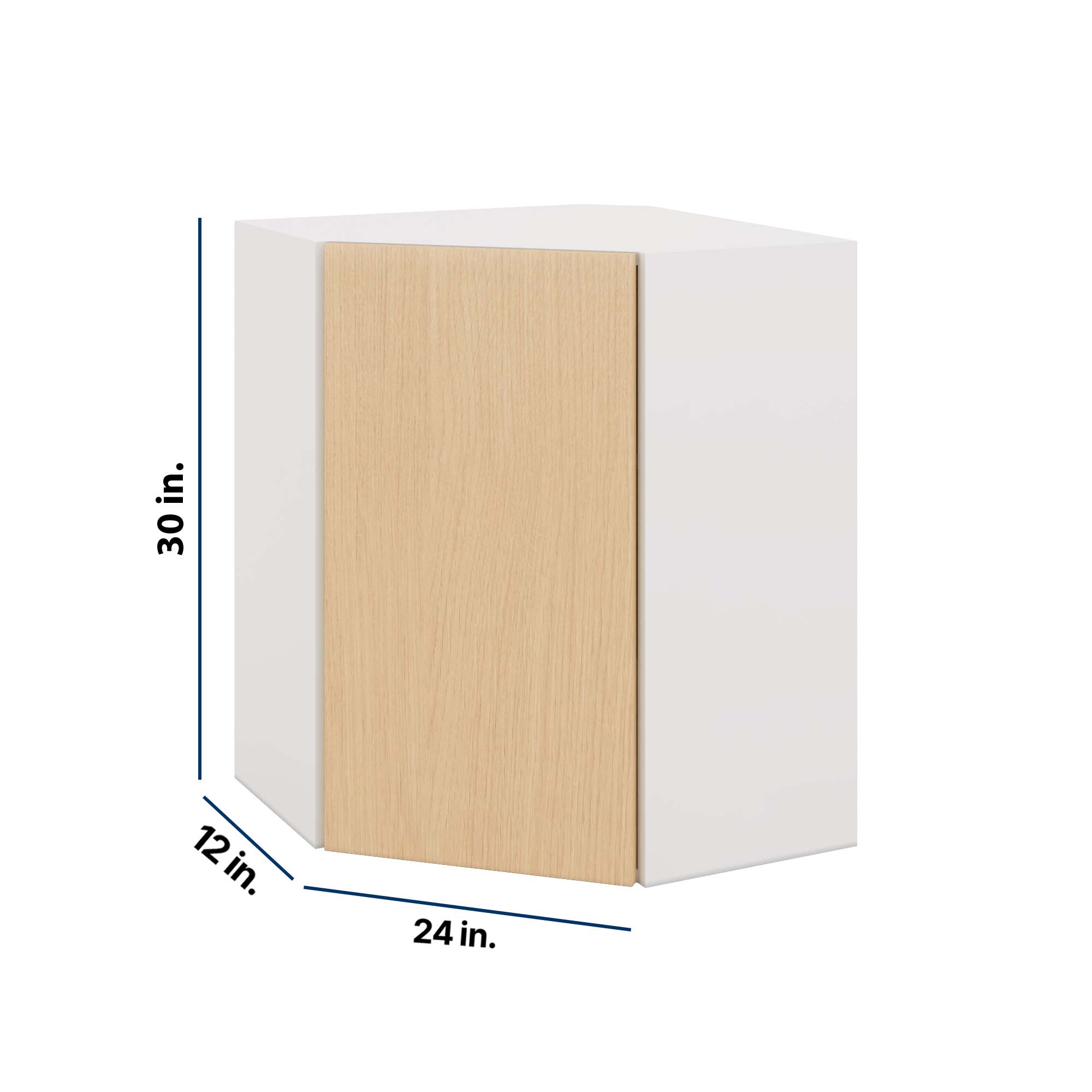 Modernform Cabinet Natural Oak 24" W X 30" H X 12" D Wall Diagonal Corner Cabinet