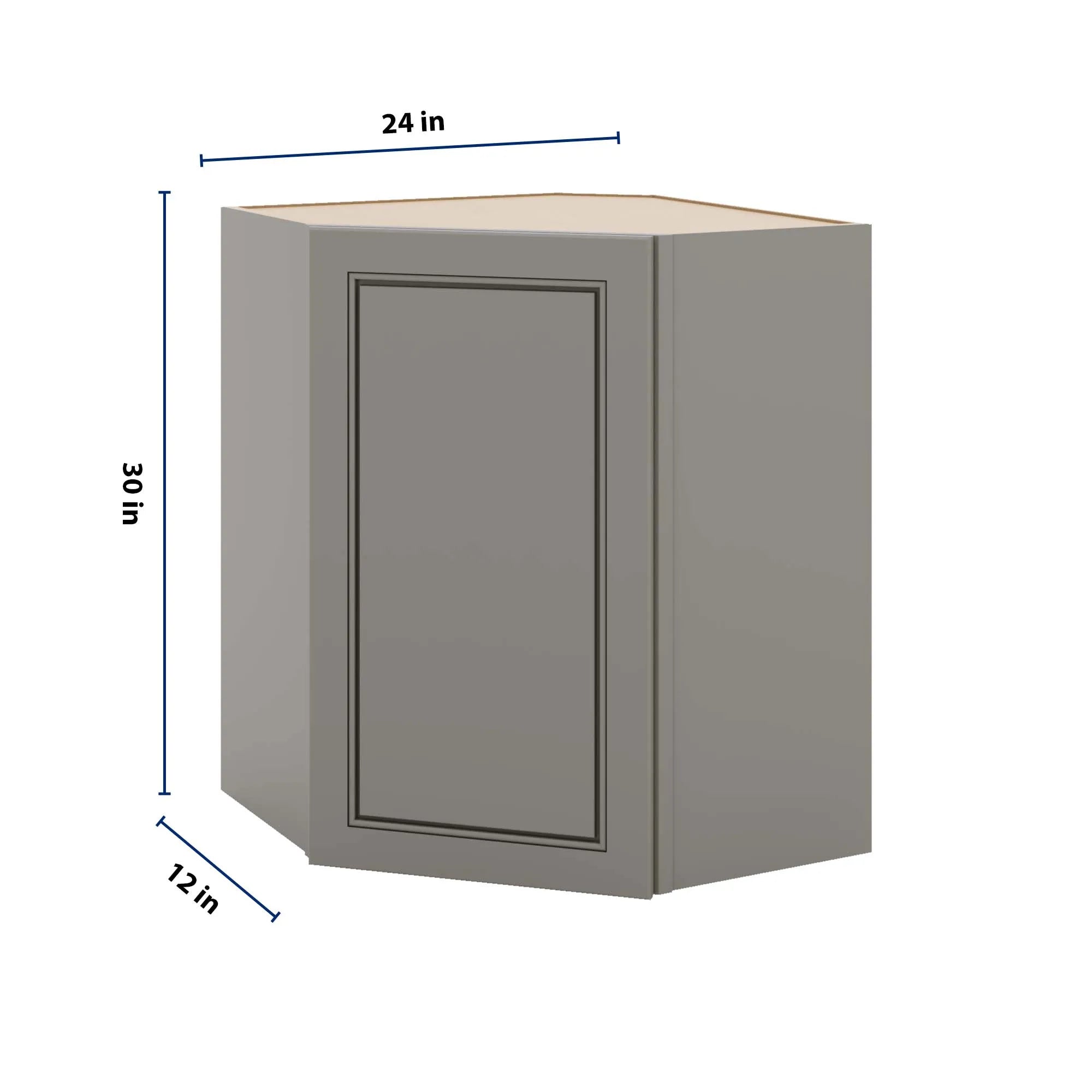 J&K Greige K3 Wall Diagonal Cabinet - 24" W x 30" H