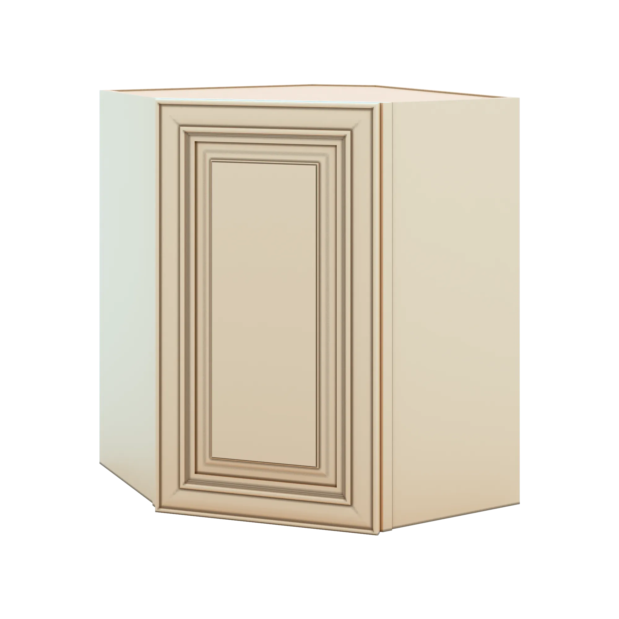 J&K Creme Glazed A7 Wall Diagonal Cabinet - 24" W x 30" H