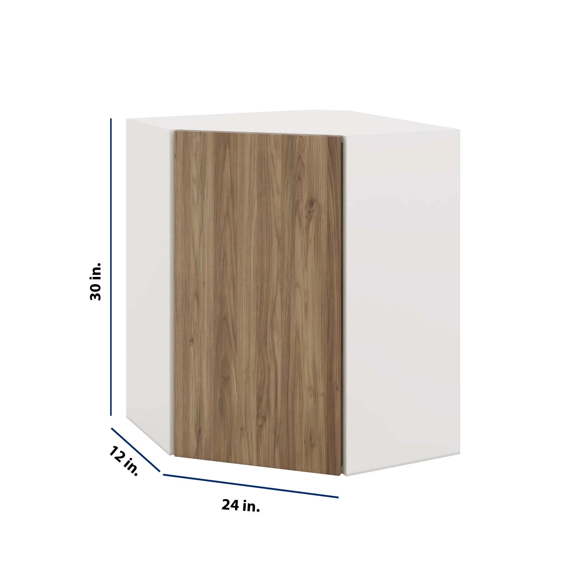 Modernform Cabinet Walnut 24" W X 30" H X 12" D Wall Diagonal Corner Cabinet
