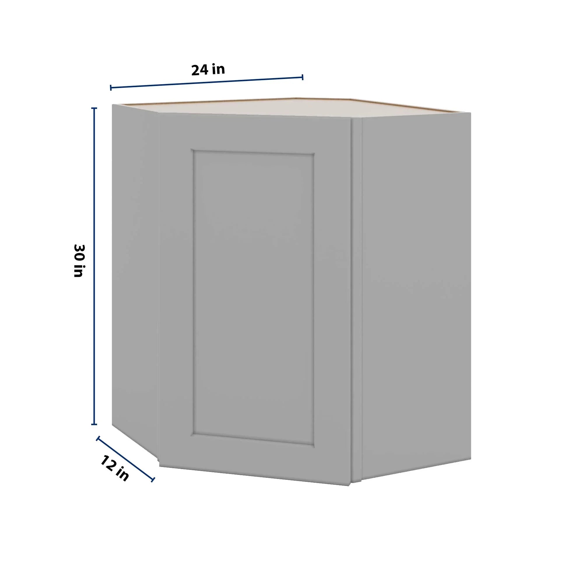 J&K Castle Grey S5 Wall Diagonal Cabinet - 24" W x 30" H