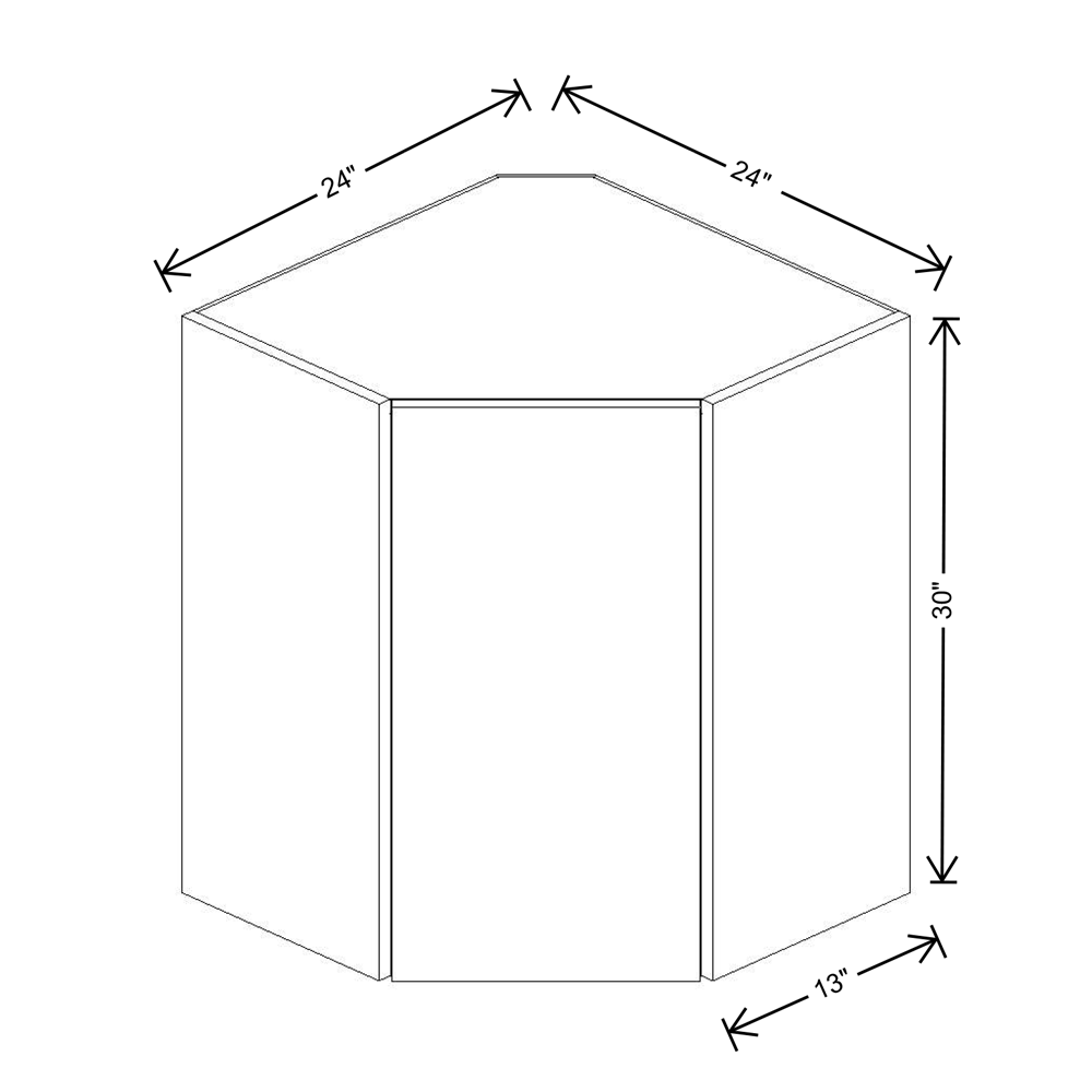 Fabuwood Illume Tuscany Olmo 3  30"H Diagonal Corner Wall