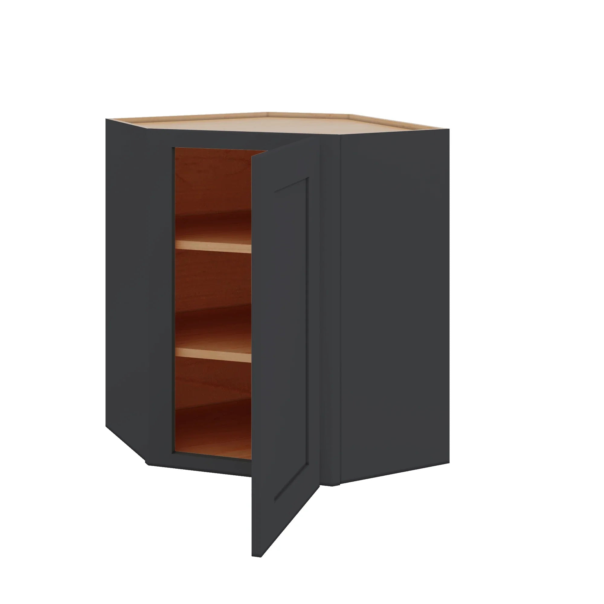 Modernform Cabinet Onyx Black Shaker 24" W X 30" H X 12" D Wall Diagonal Corner Cabinet