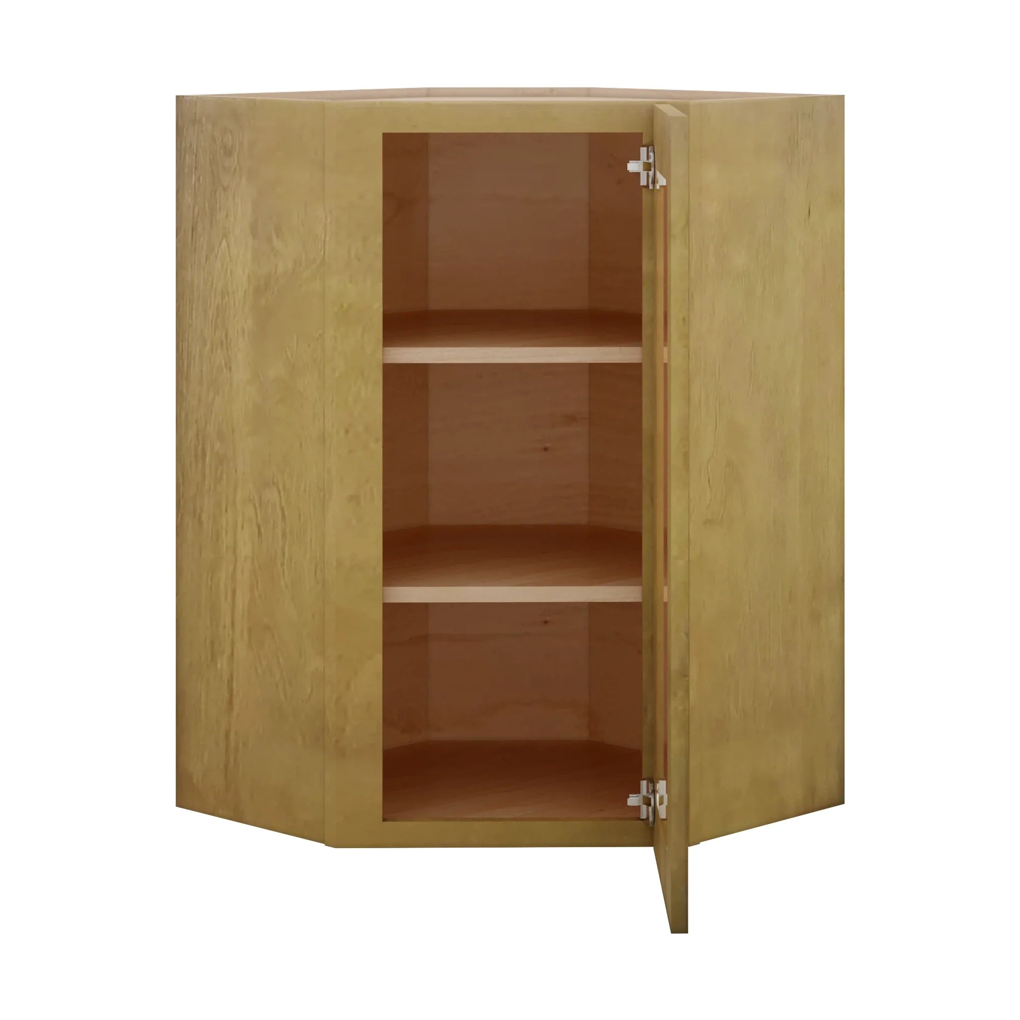 Modernform Cabinet Natural Shaker 24" W X 36" H X 12" D Wall Diagonal Corner Glass Door Cabinet