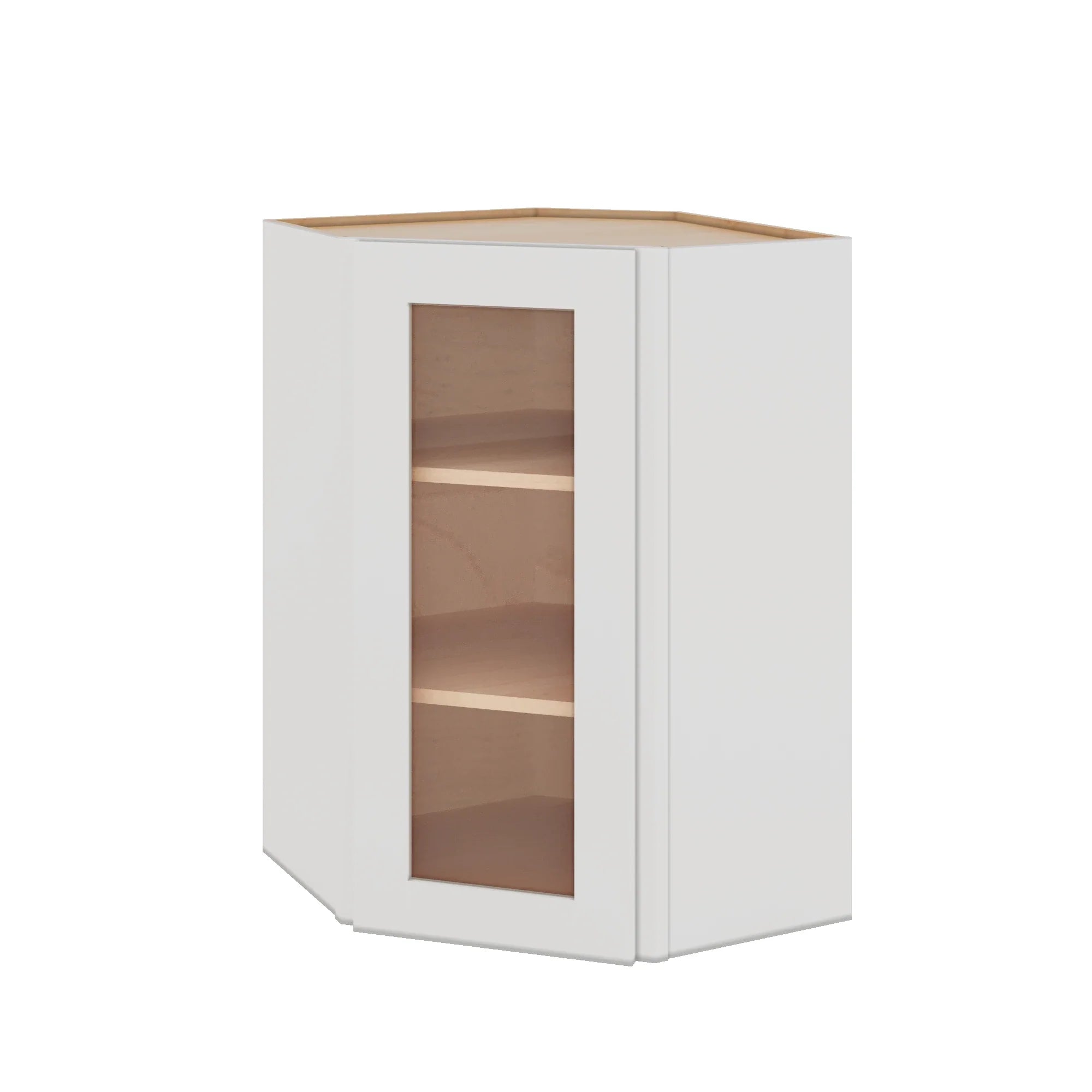 Modernform Cabinet White Shaker 24" W X 36" H X 12" D Wall Diagonal Corner Glass Door Cabinet