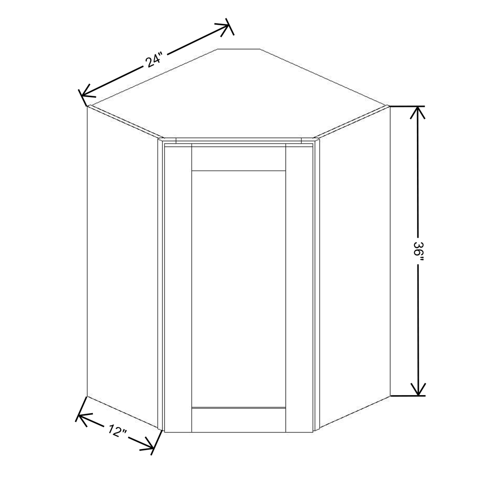 Fabuwood Value Premium Hallmark Frost Diagonal Corner Wall 24"W x 36"H Shaker Cabinet