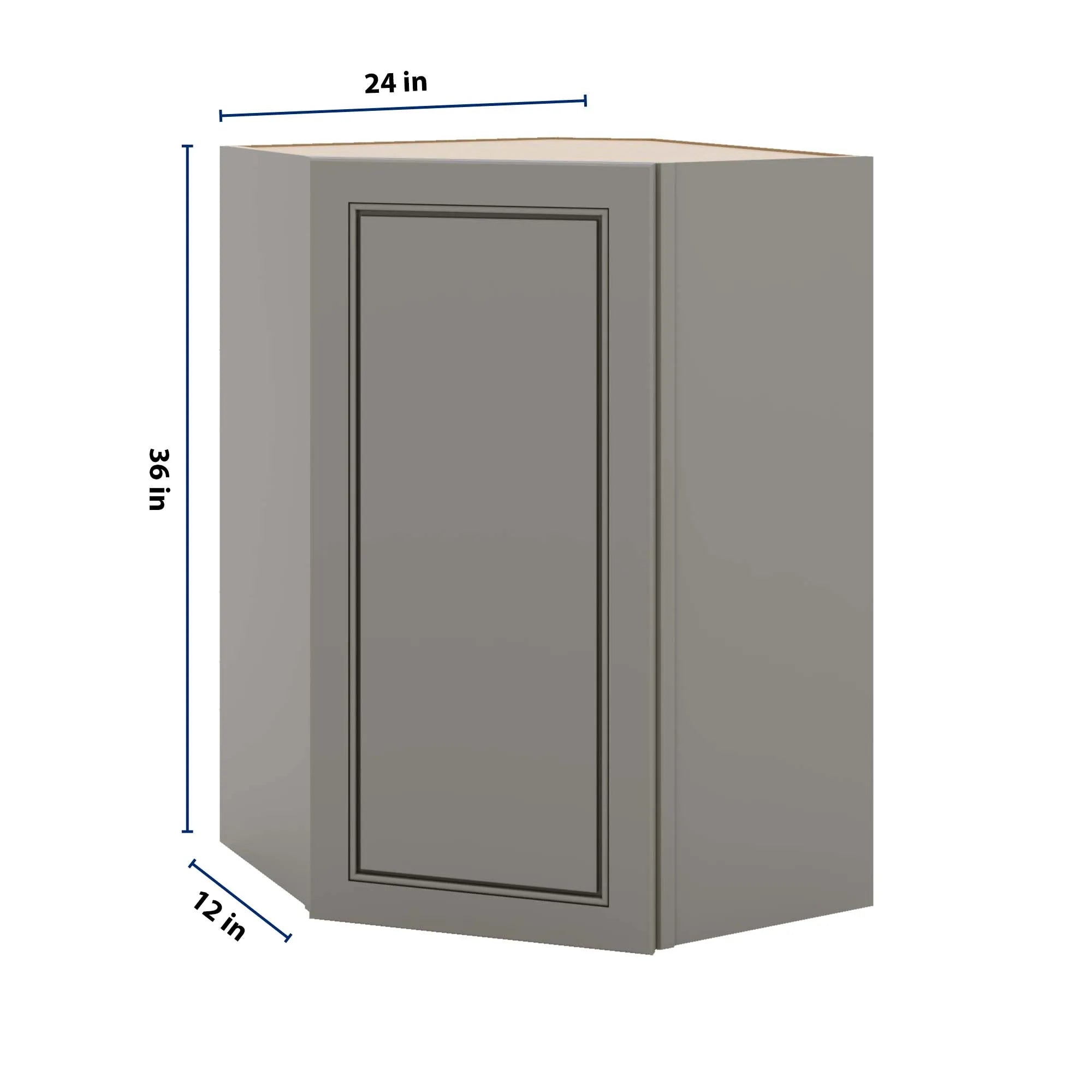 J&K Greige K3 Wall Diagonal Cabinet - 24" W x 36" H