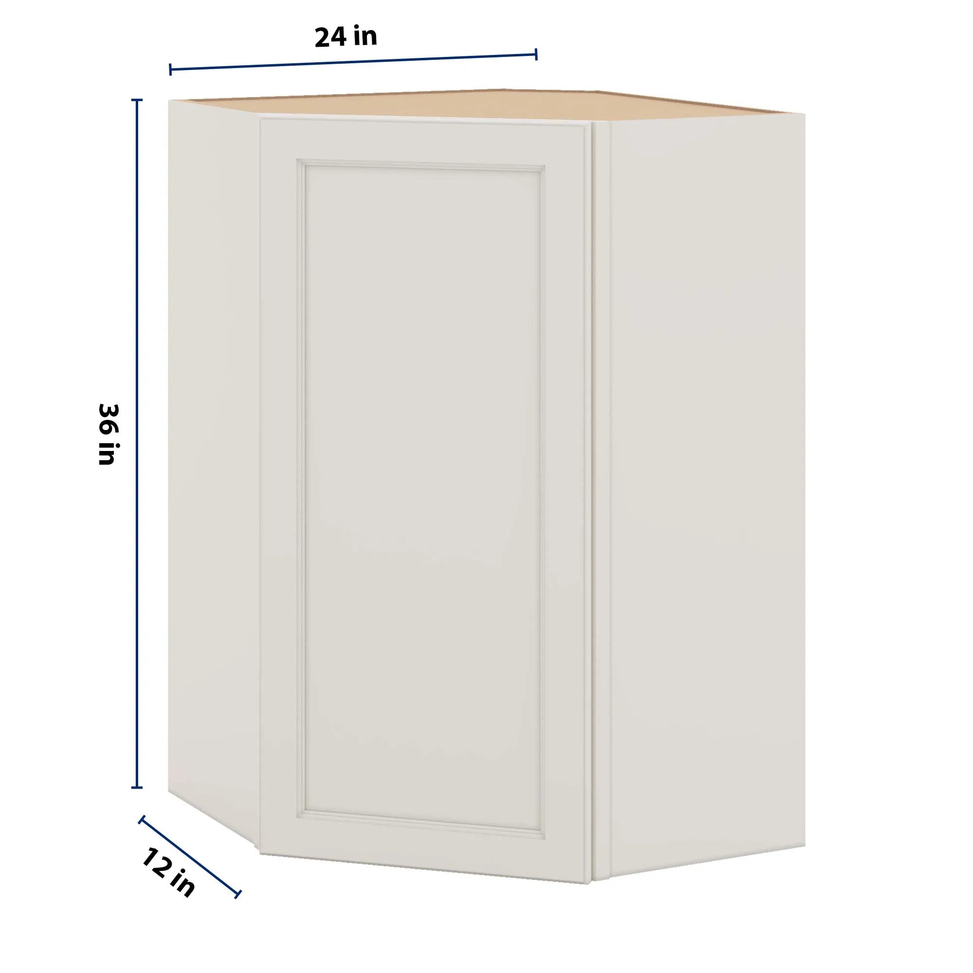 J&K Dove E1 Wall Diagonal Cabinet - 24" W x 36" H