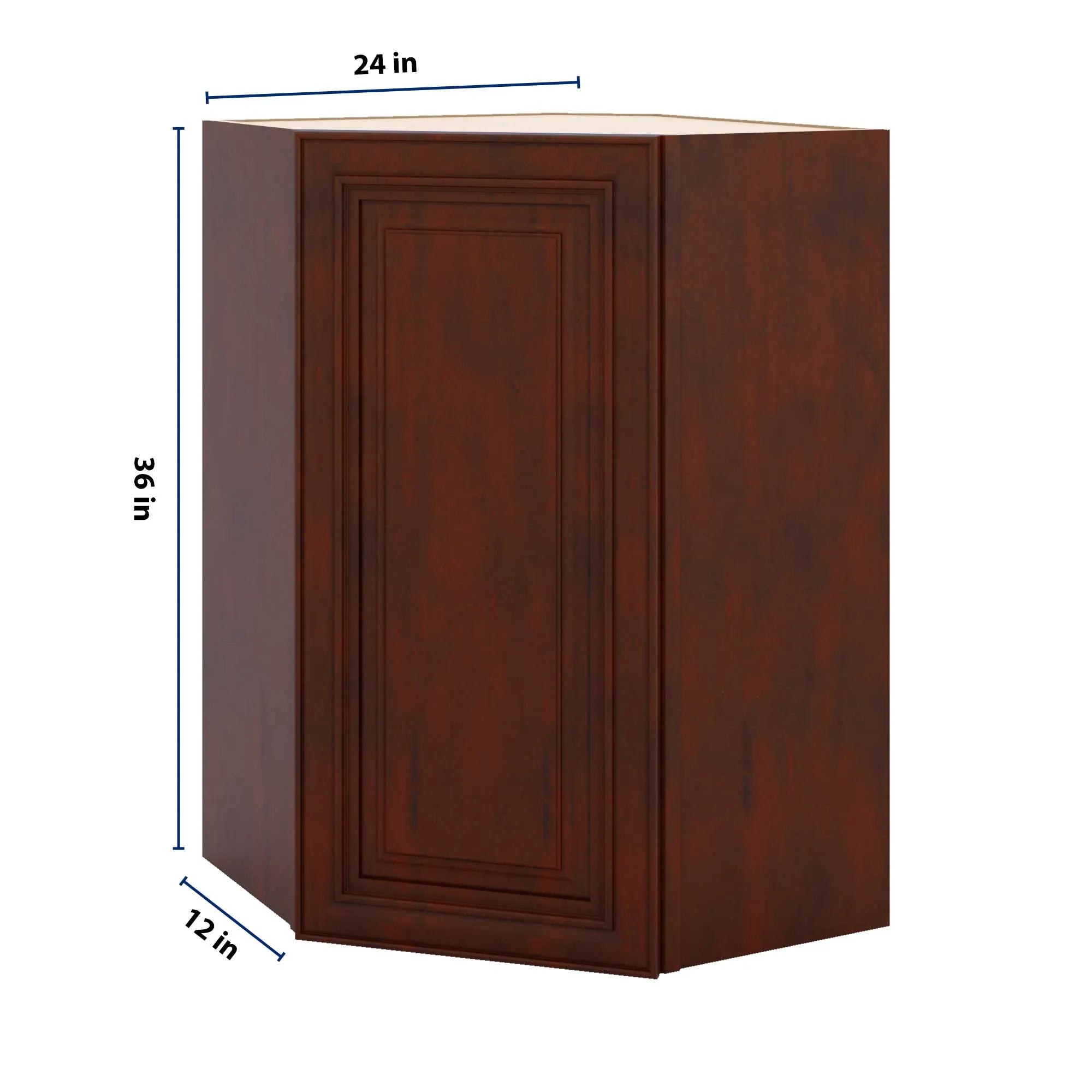J&K Mahogany J5 Wall Diagonal Cabinet - 24" W x 36" H