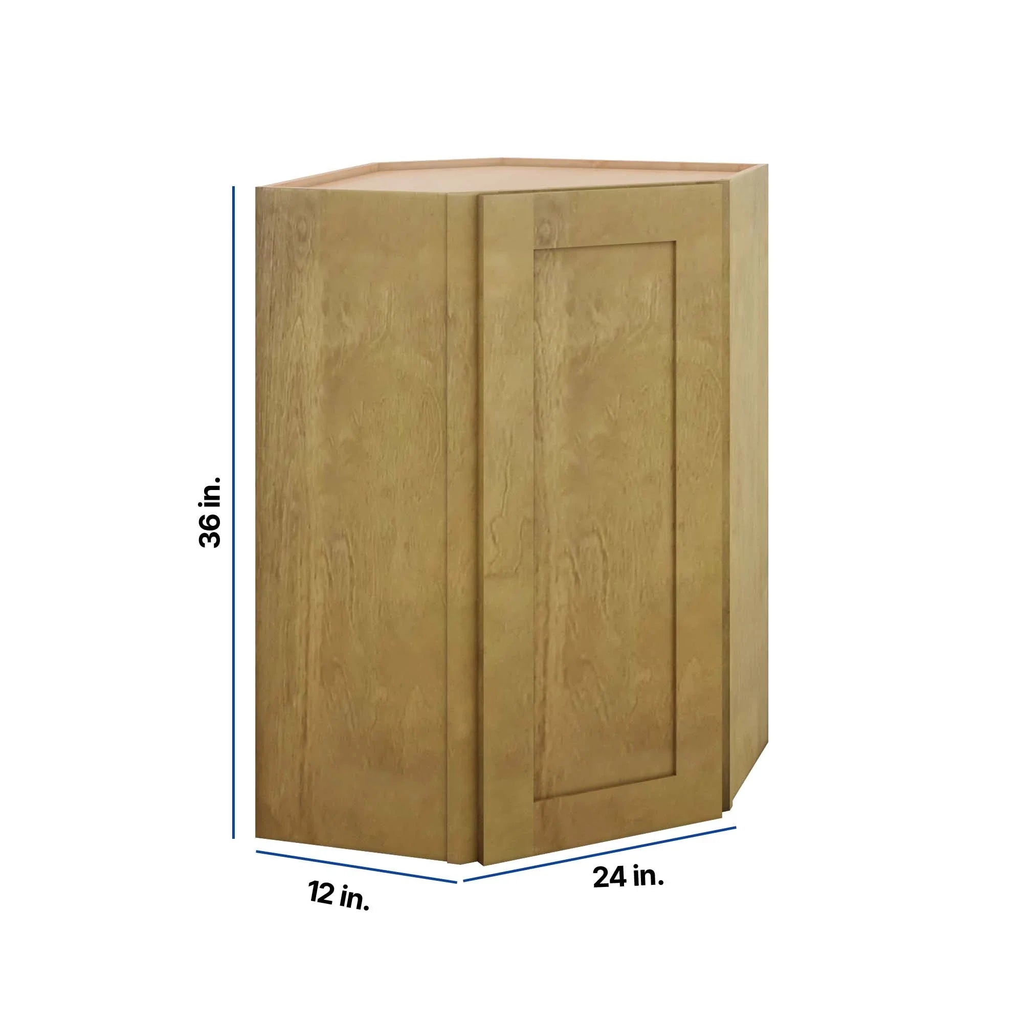 Modernform Cabinet Natural Shaker 24" W X 36" H X 12" D Wall Diagonal Corner Cabinet