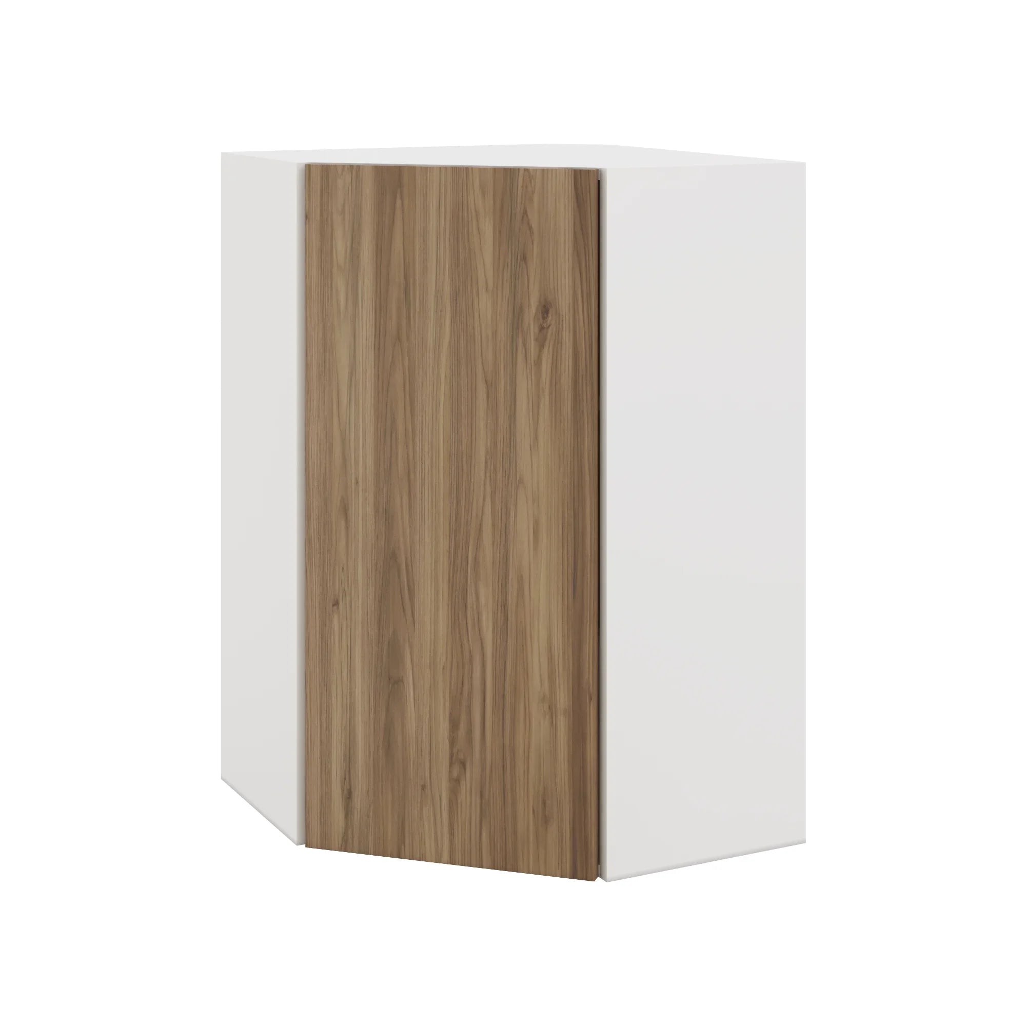 Modernform Cabinet Walnut 24" W X 36" H X 12" D Wall Diagonal Corner Cabinet