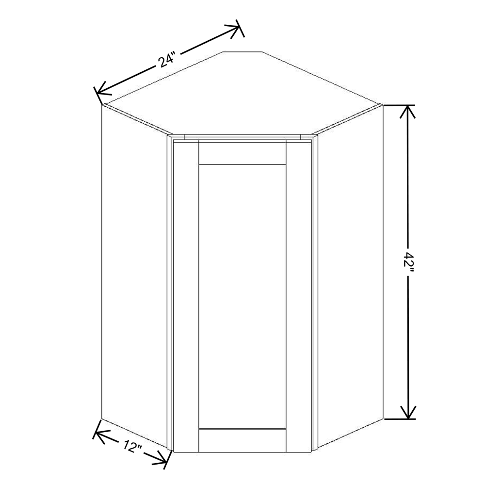 Fabuwood Value Premium Hallmark Frost Diagonal Corner Wall 24"W x 42"H Shaker Cabinet