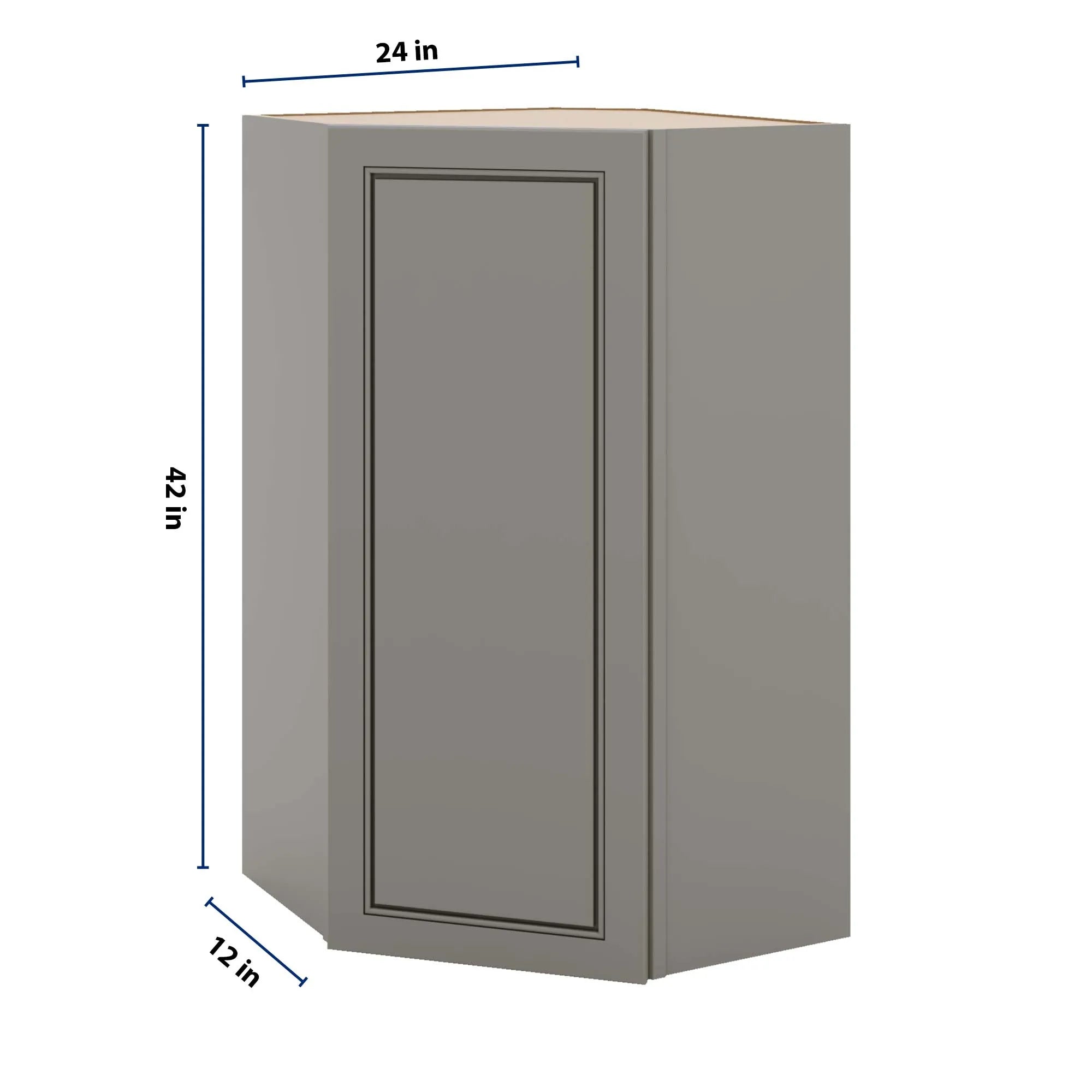 J&K Greige K3 Wall Diagonal Cabinet - 24" W x 42" H