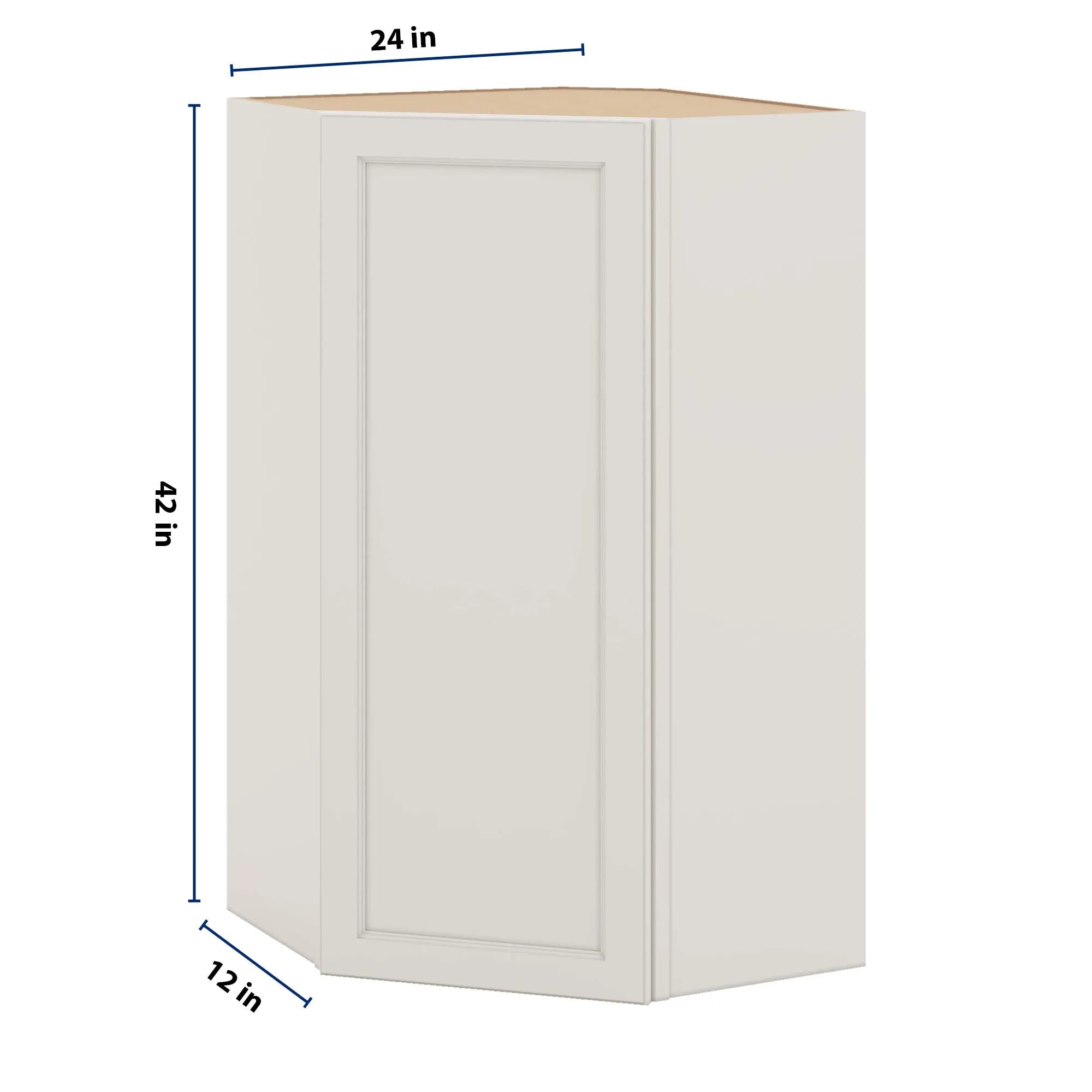 J&K Dove E1 Wall Diagonal Cabinet - 24" W x 42" H