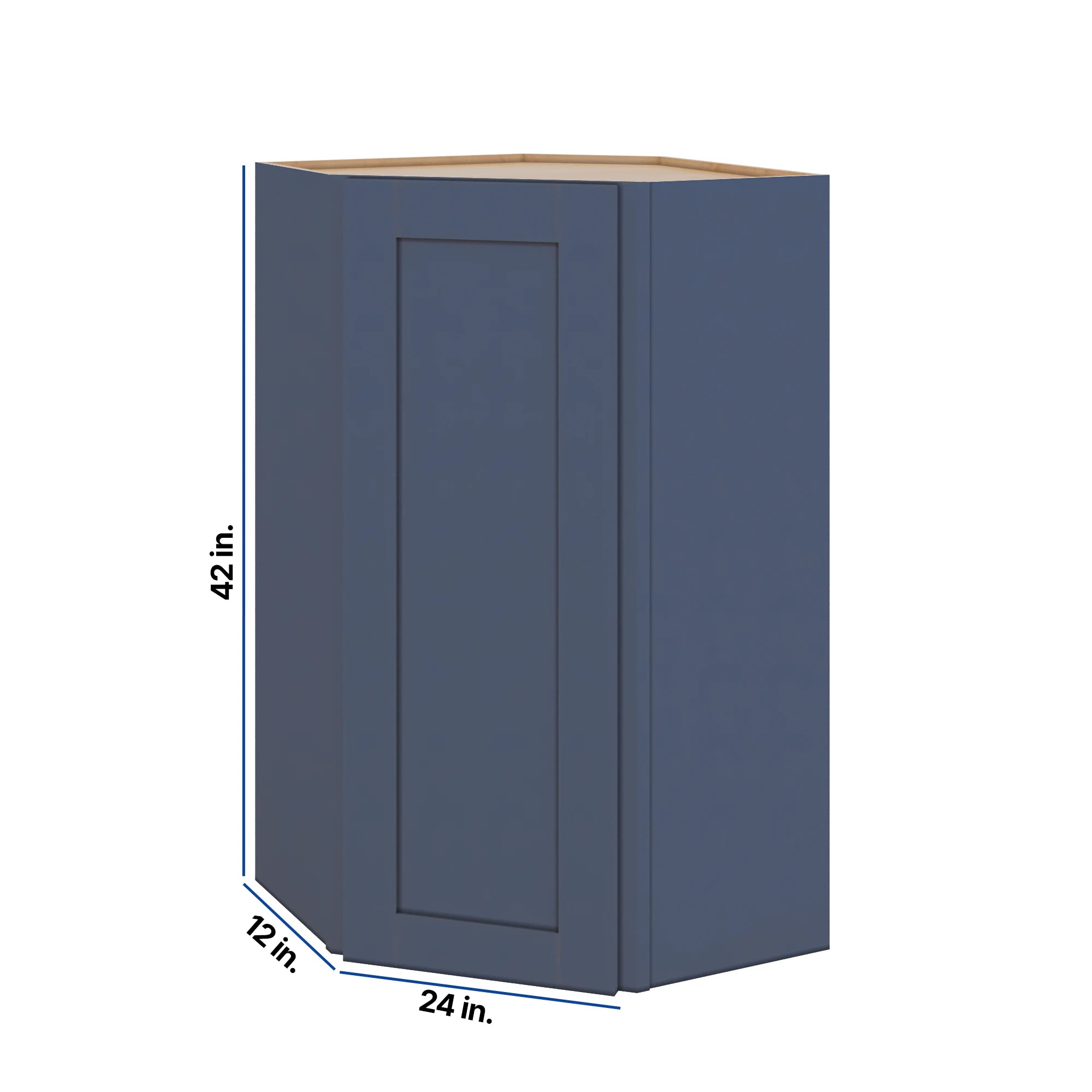 Modernform Cabinet Signature Blue 24" W X 42" H X 12" D Wall Diagonal Corner Cabinet