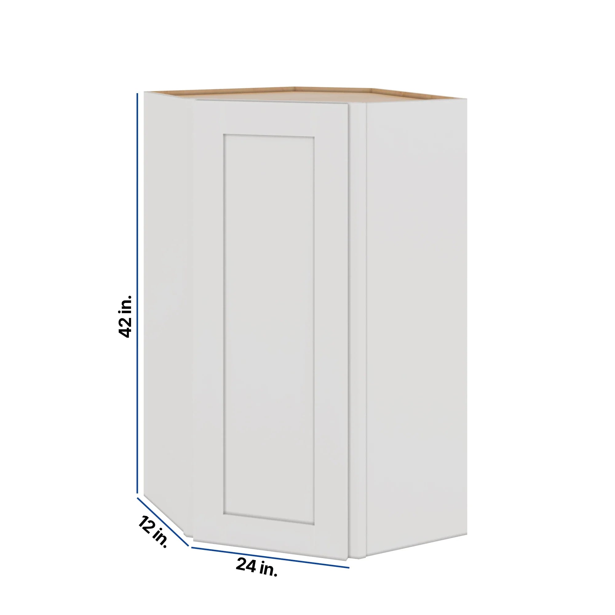 Modernform Cabinet White Shaker 24" W X 42" H X 12" D Wall Diagonal Corner Cabinet