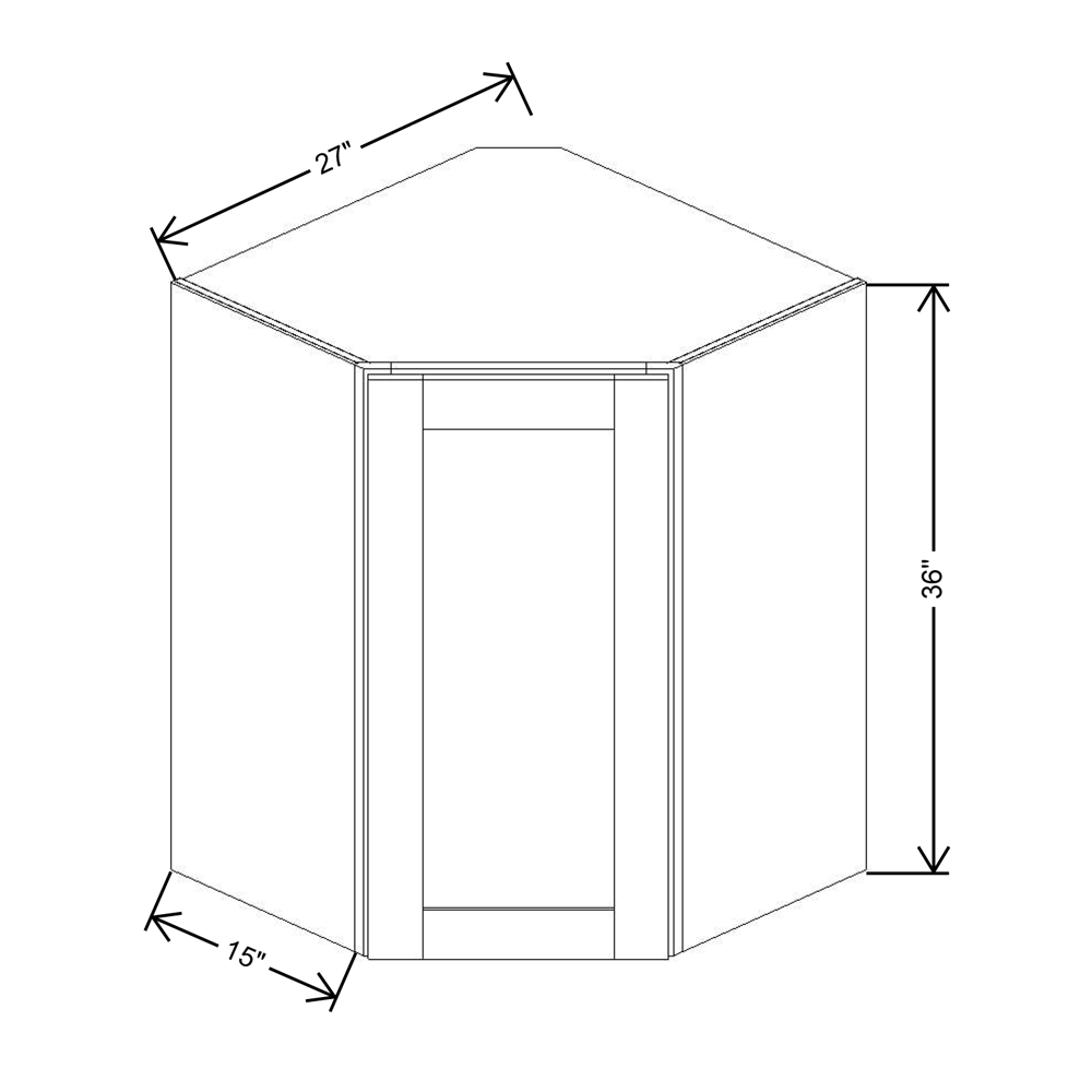 Fabuwood Allure Luna Kona 27"W x 36"H   Diagonal Corner Wall