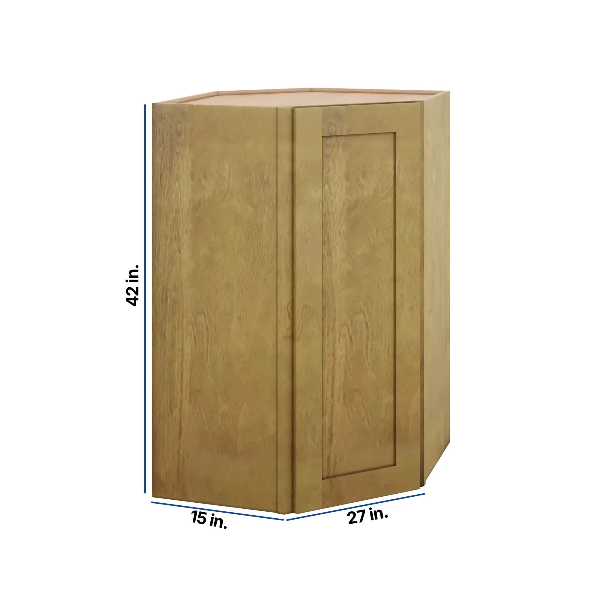 Modernform Cabinet Natural Shaker 27" W X 42" H X 15" D Wall Diagonal Corner Cabinet